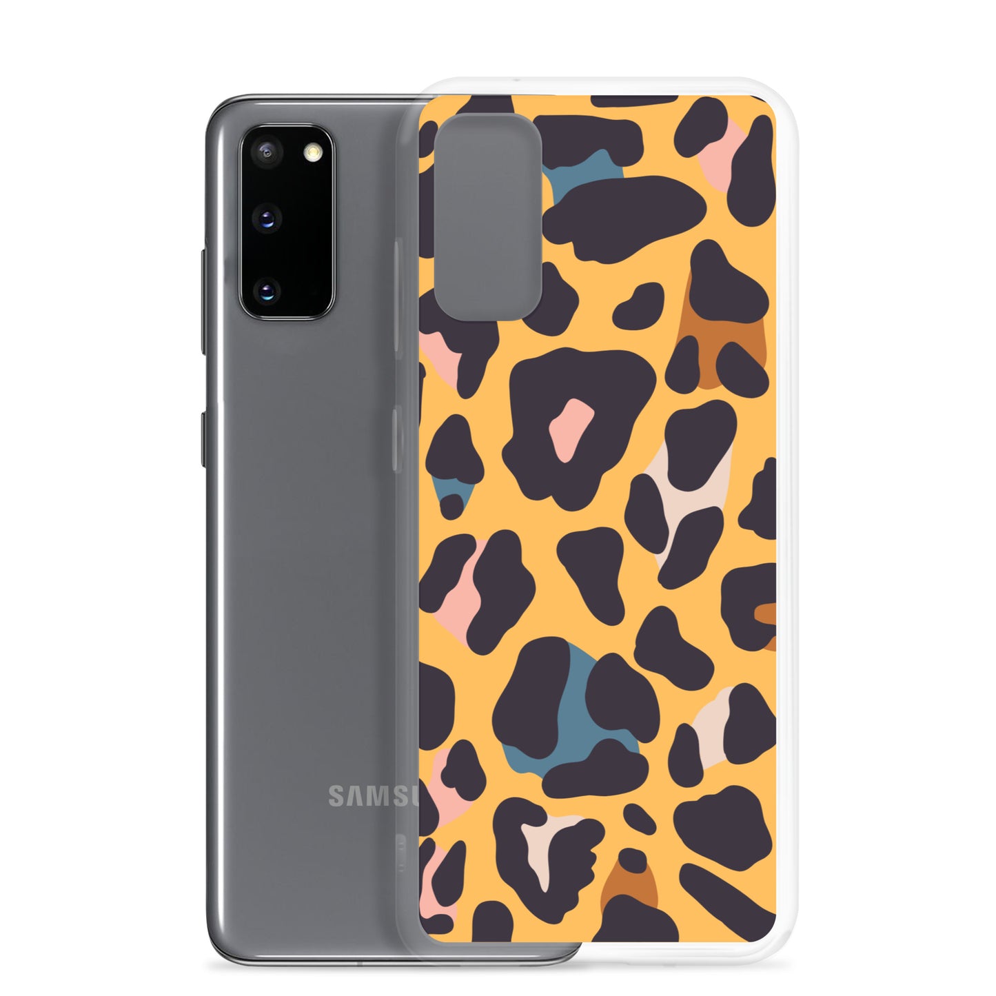 abstract Samsung phone case orange leopard print