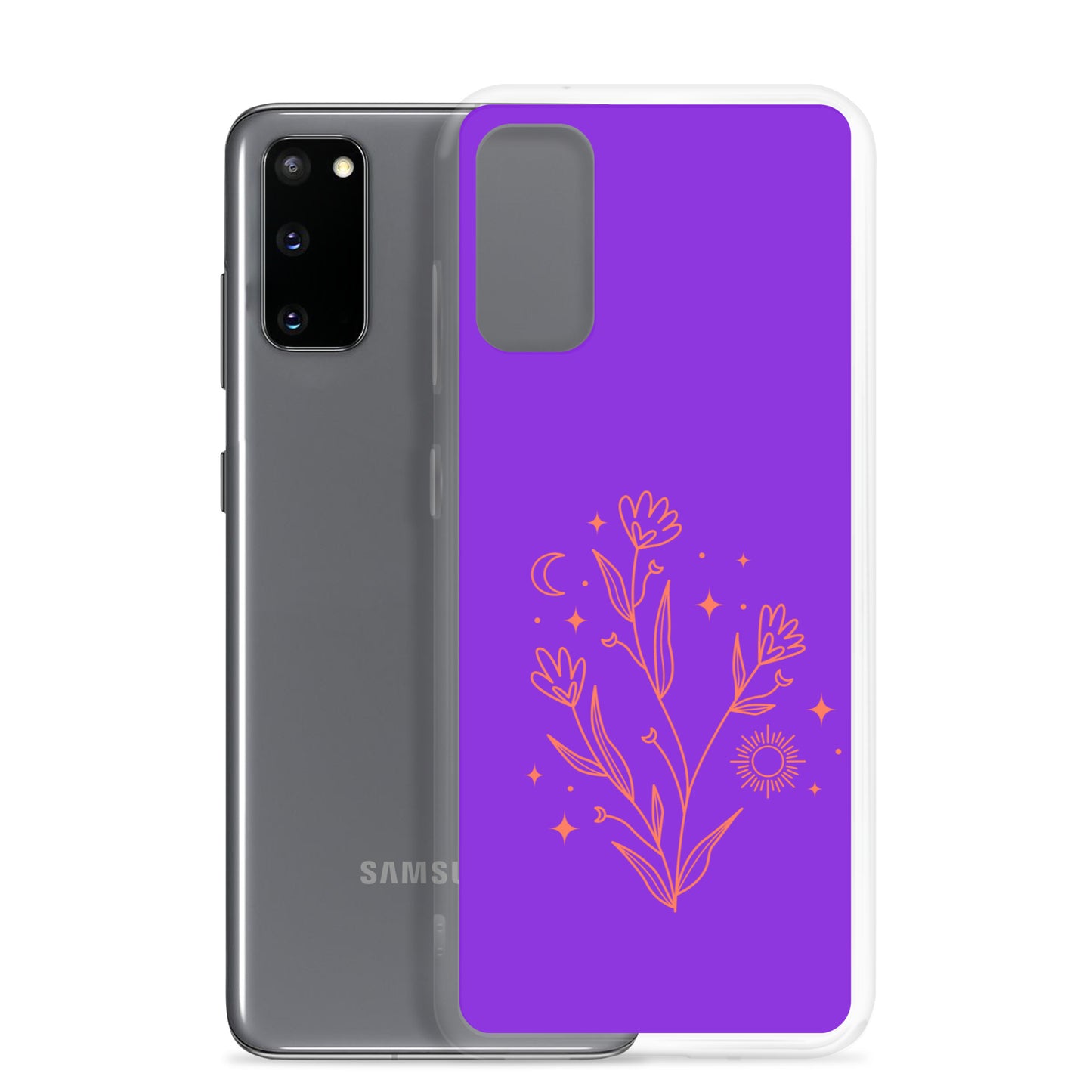 abstract Samsung phone case with purple Bg