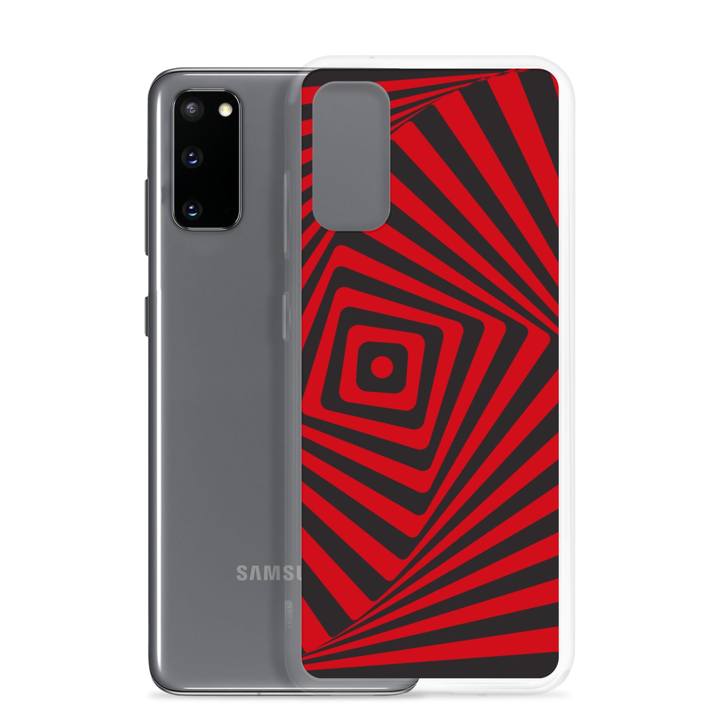 abstract Samsung phone case red and black maze