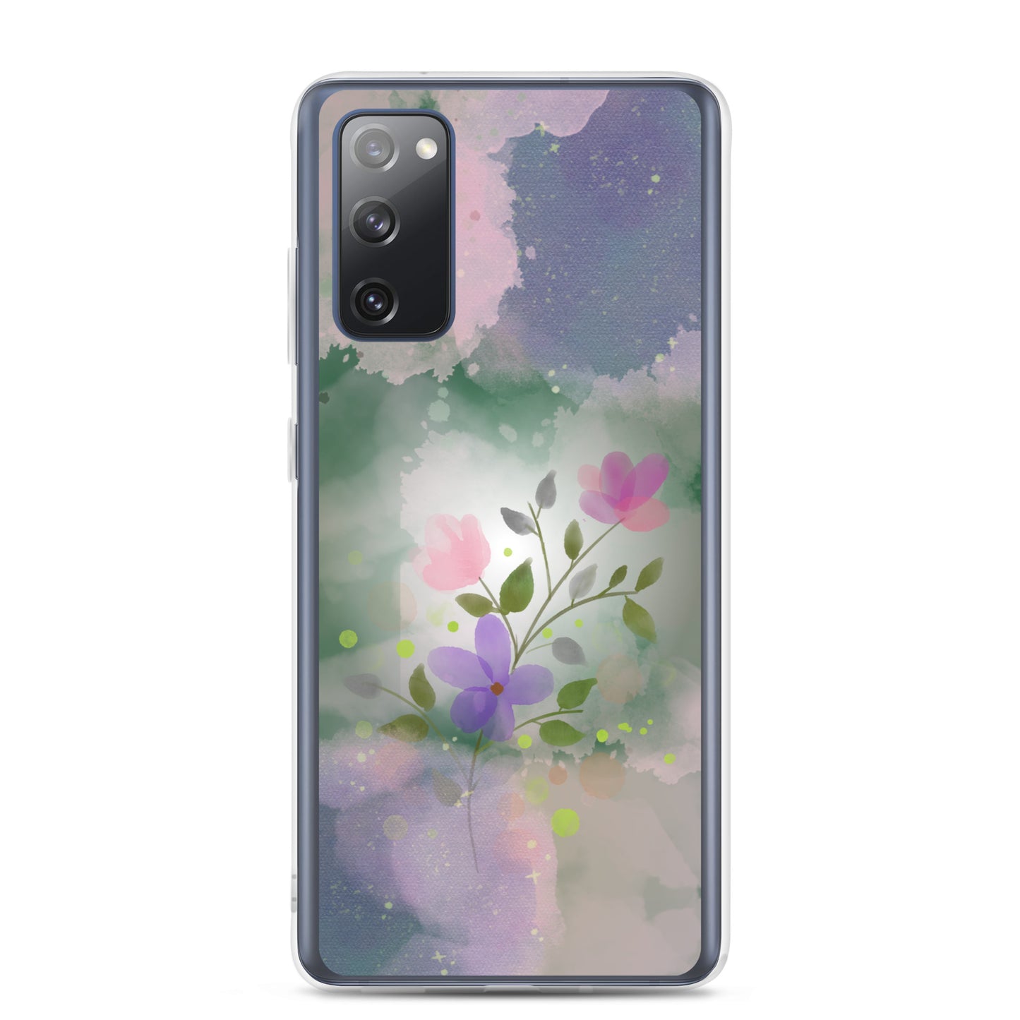 abstract Samsung phone case, flowers on mixed colour Bg