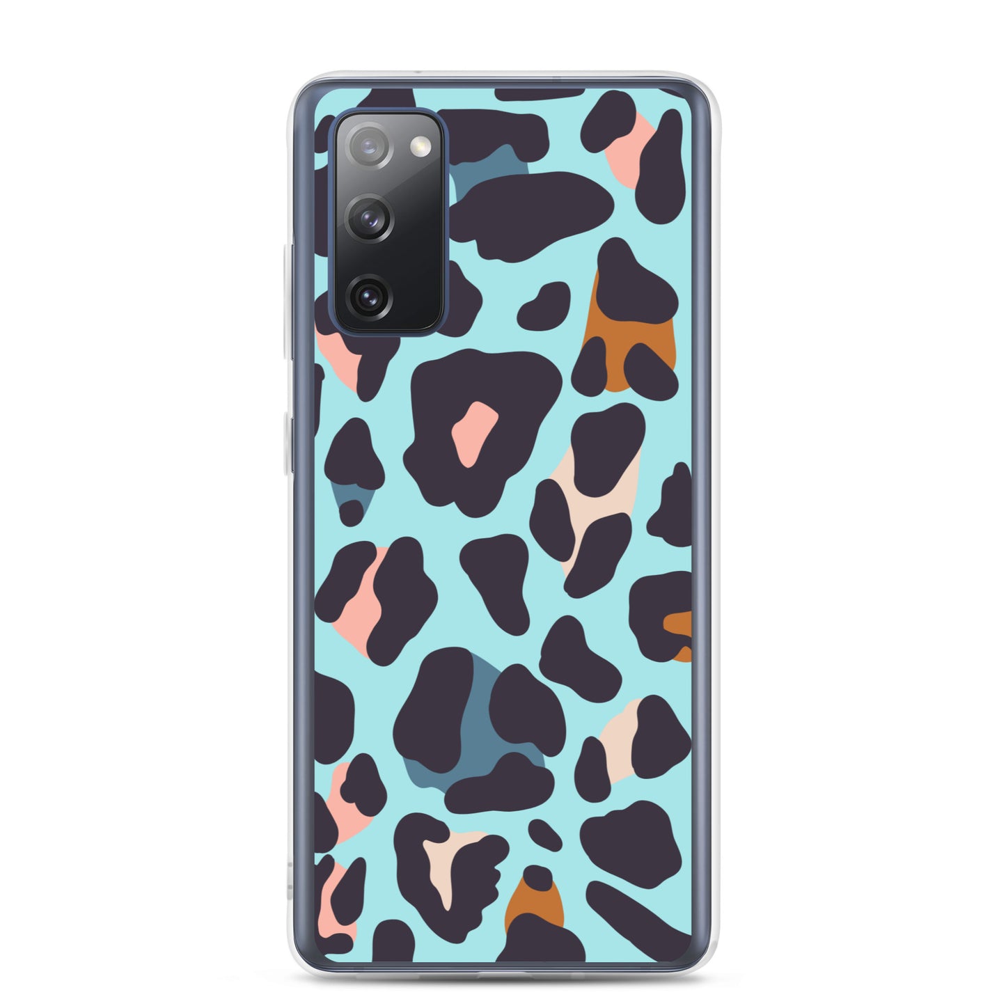 abstract Samsung phone case blue leopard print