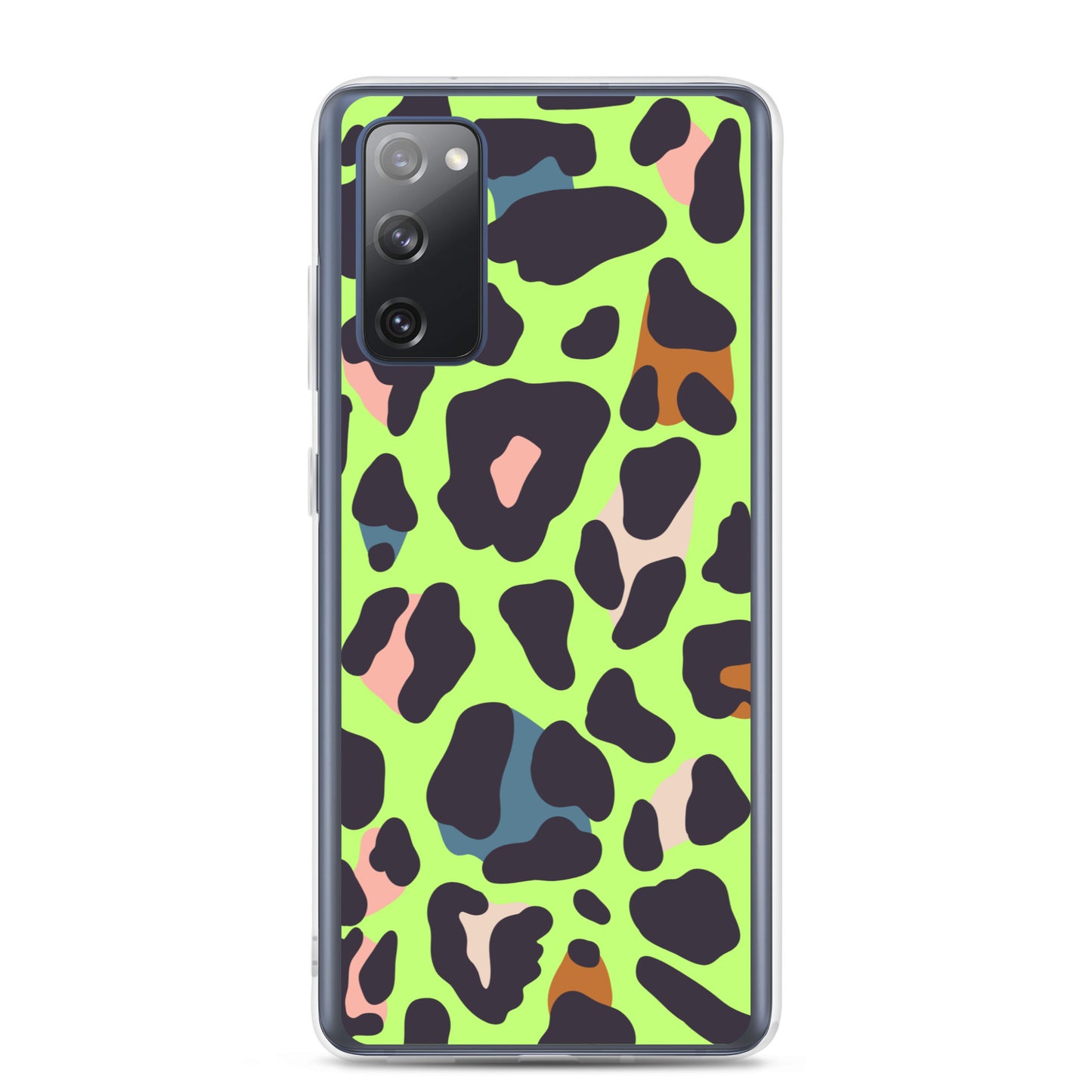 abstract Samsung phone case green leopard print