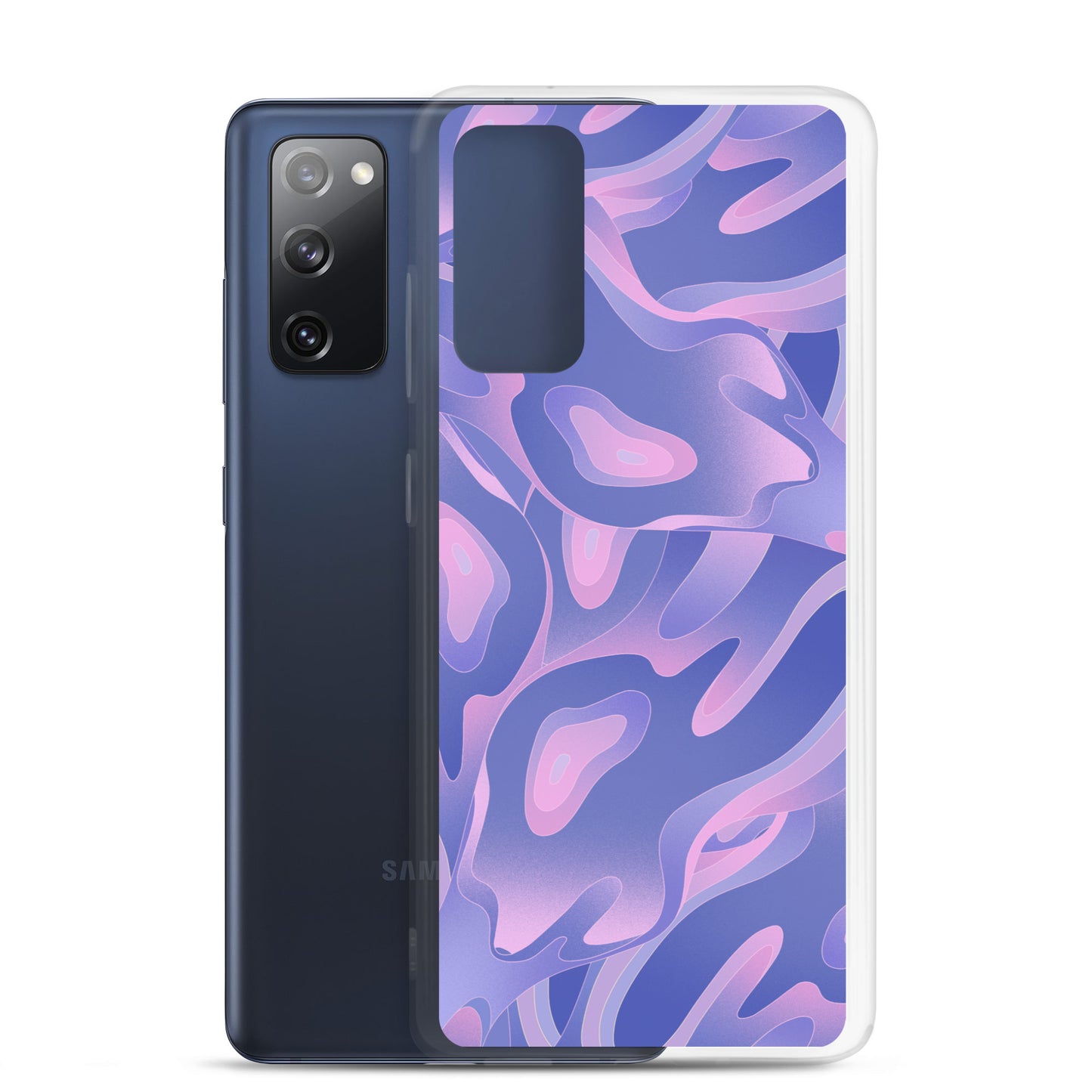 Abstract Samsung phone case, purple/violet waves