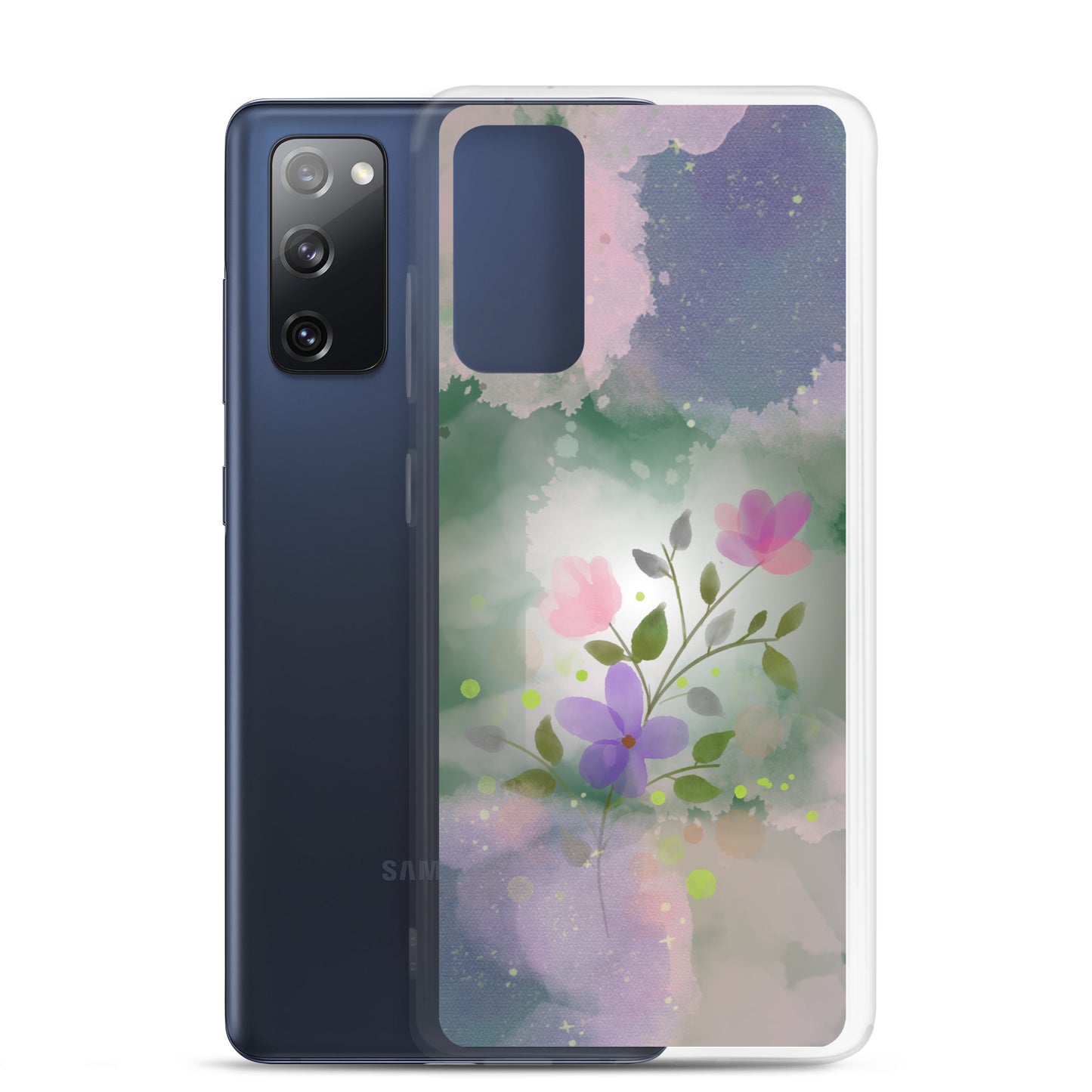 abstract Samsung phone case, flowers on mixed colour Bg