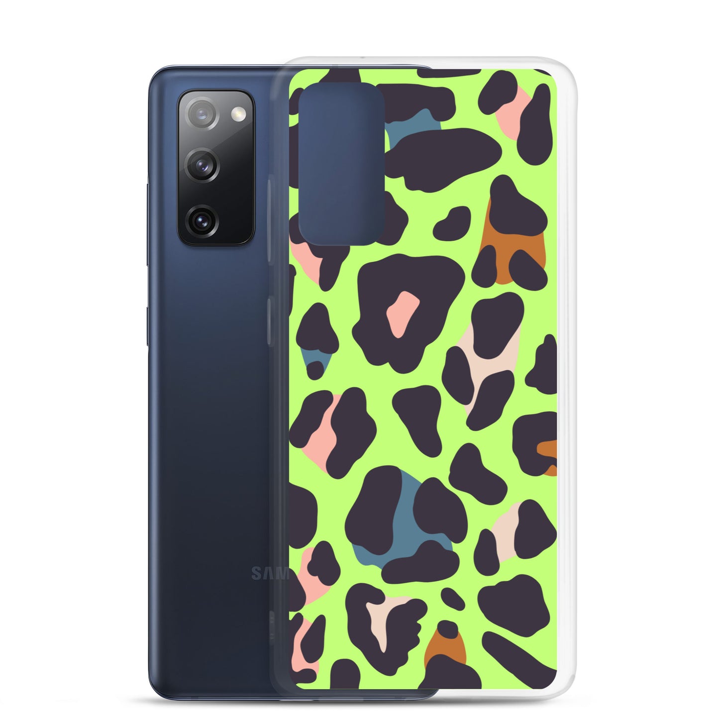 abstract Samsung phone case green leopard print