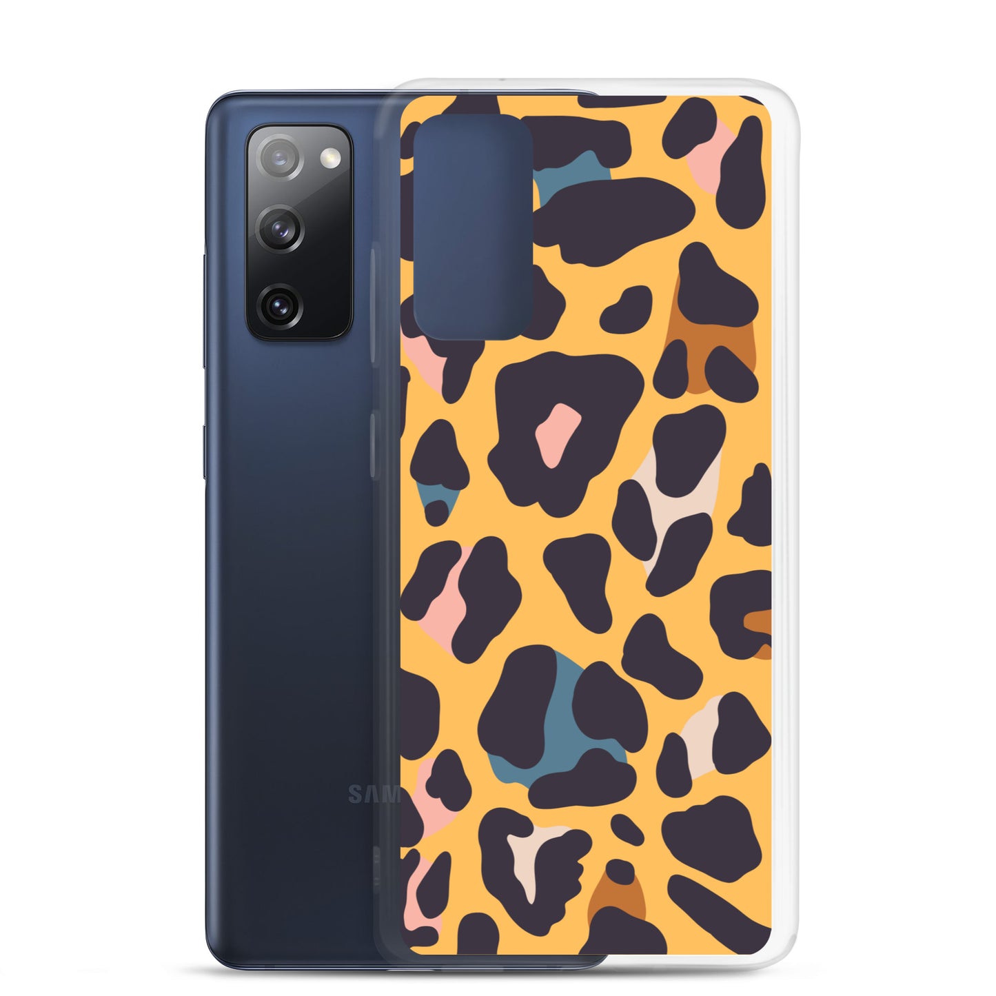 abstract Samsung phone case orange leopard print