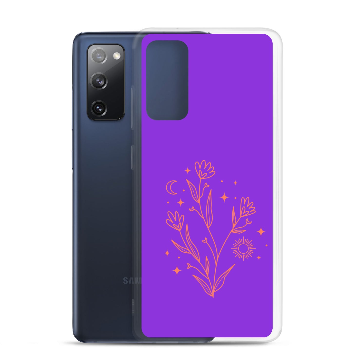 abstract Samsung phone case with purple Bg