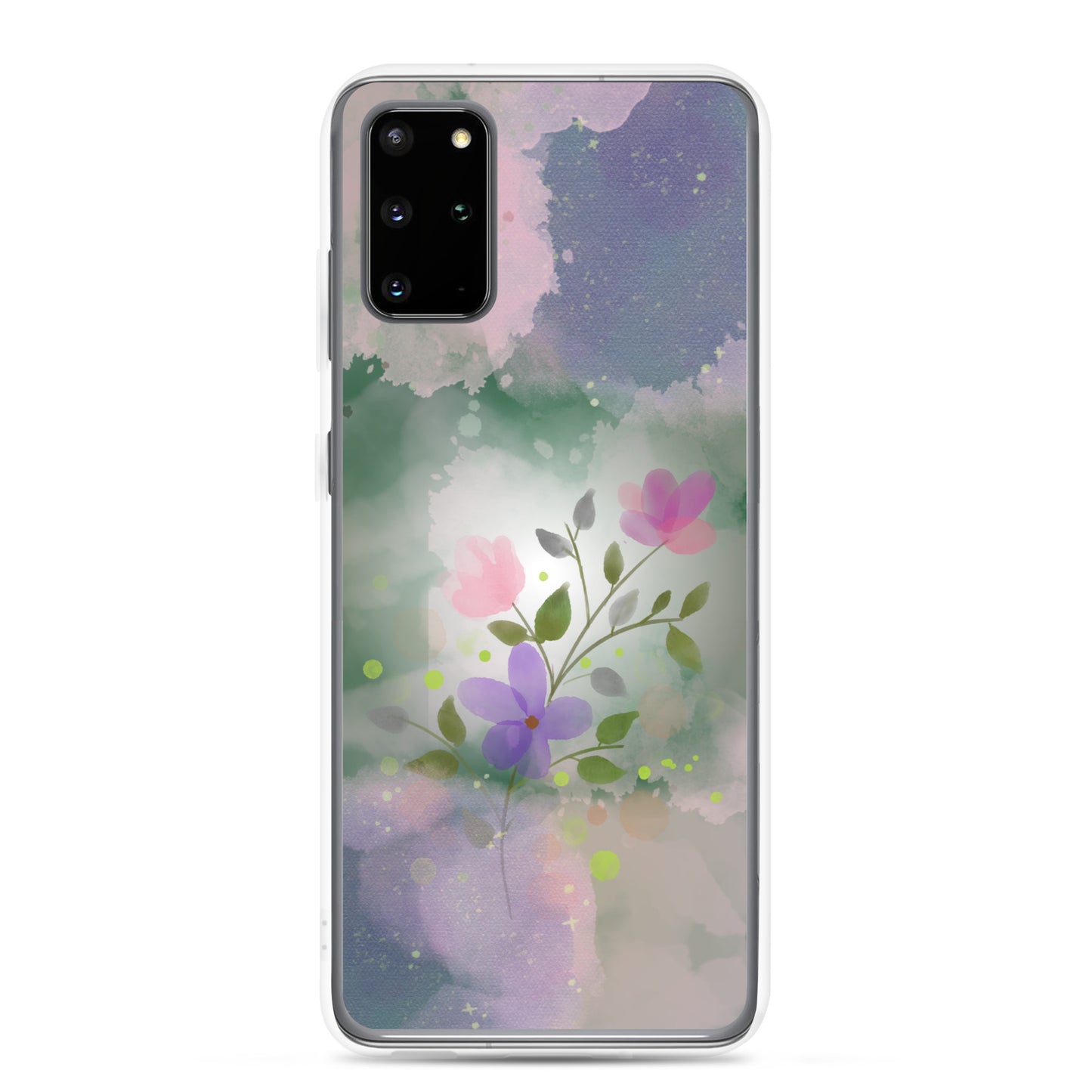 abstract Samsung phone case, flowers on mixed colour Bg