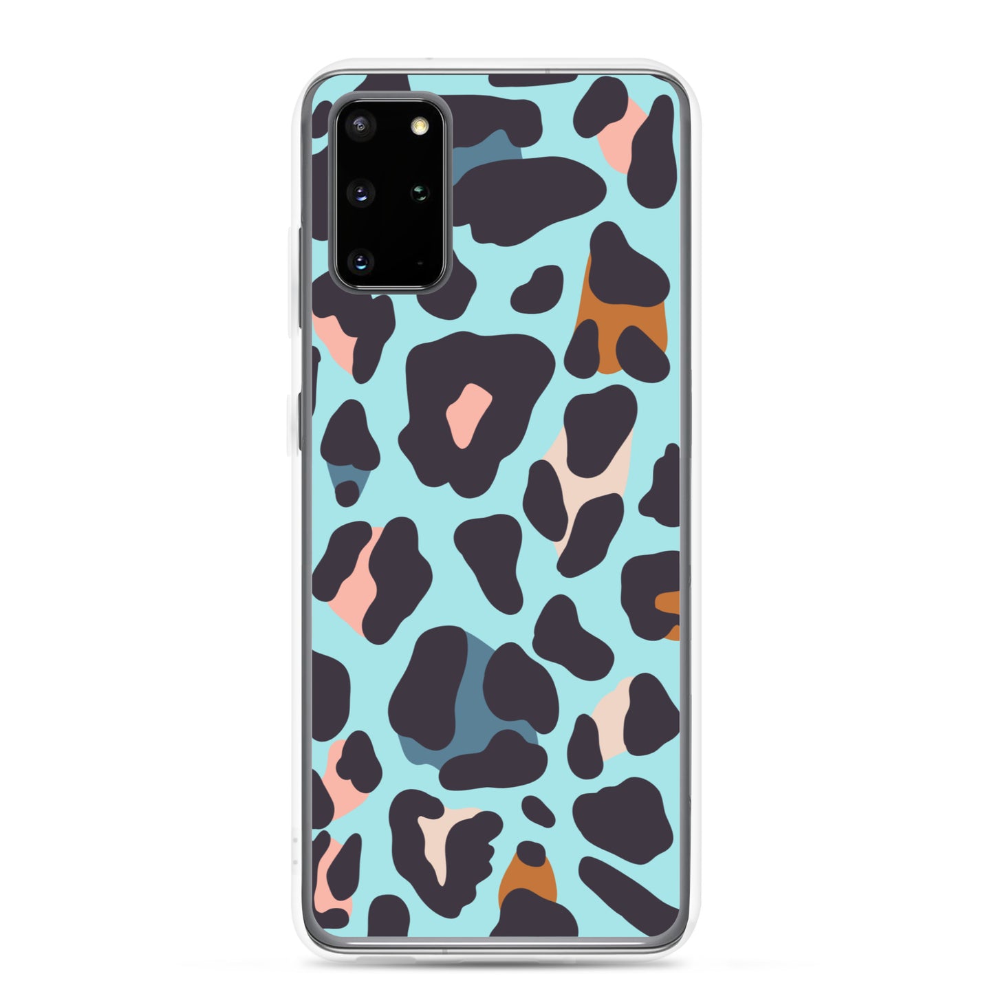 abstract Samsung phone case blue leopard print