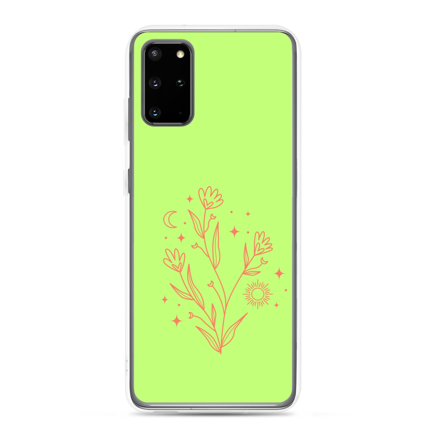 abstract Samsung phone case on a light green Bg