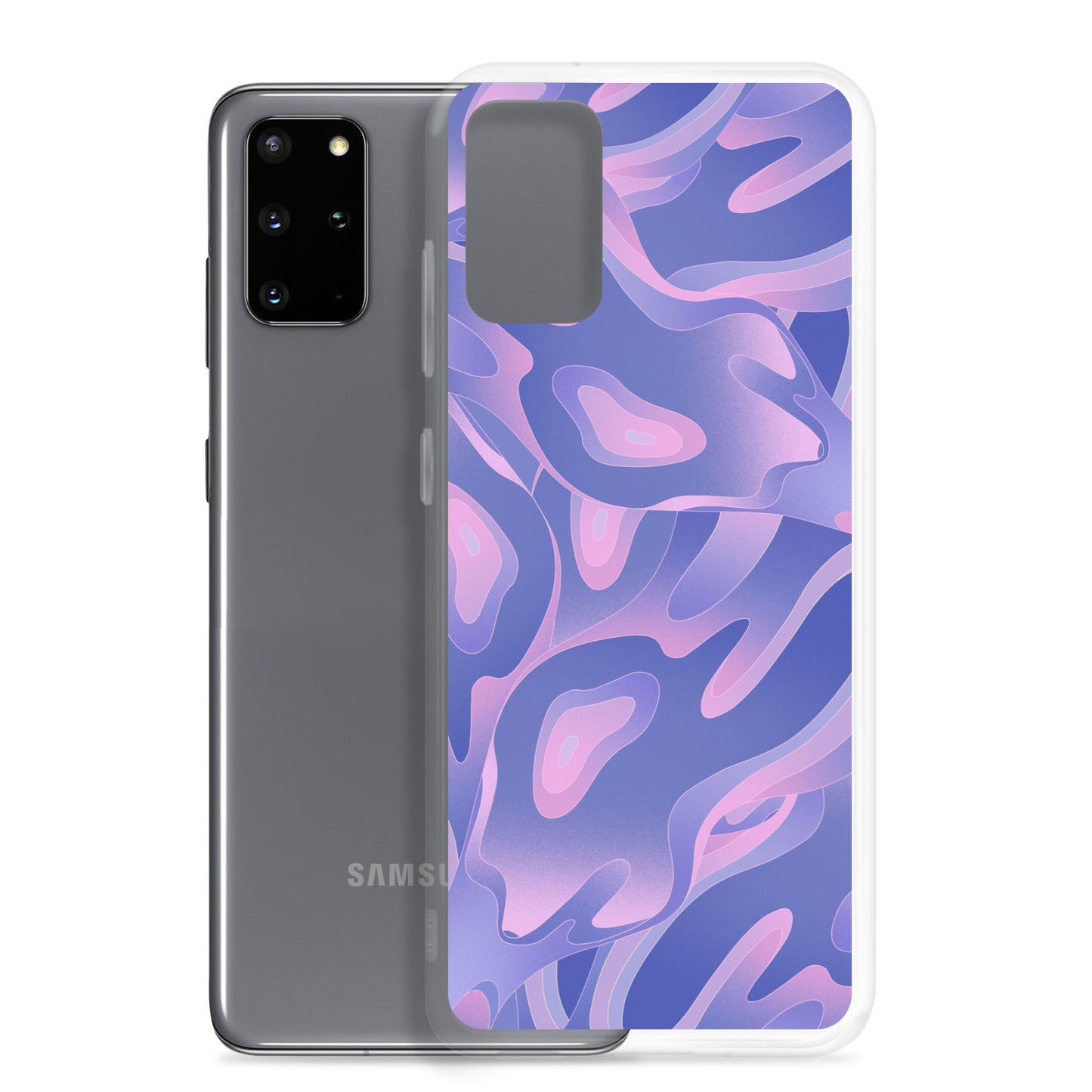 Abstract Samsung phone case, purple/violet waves