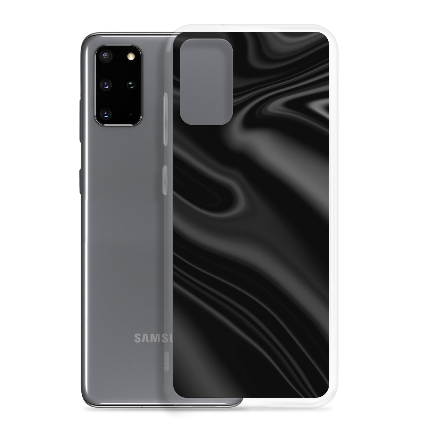 abstract Samsung phone case black waves