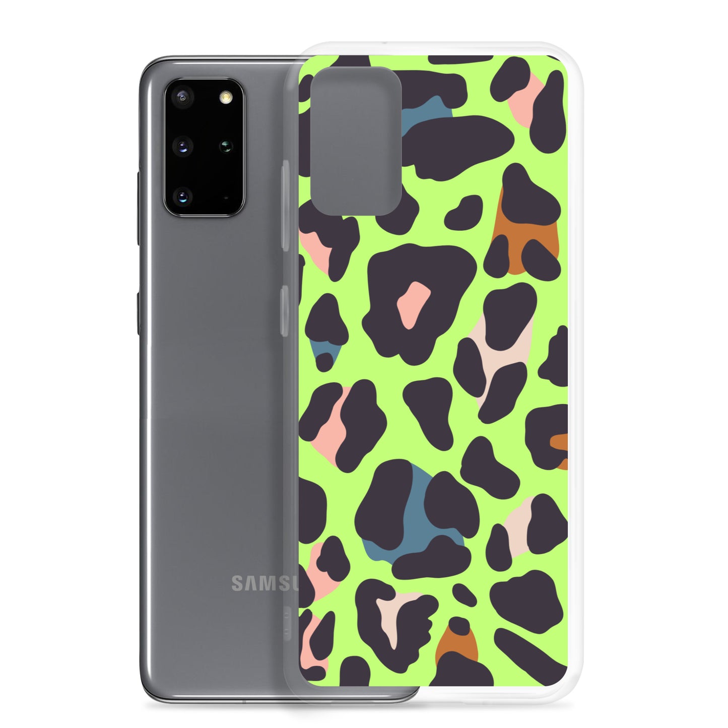 abstract Samsung phone case green leopard print