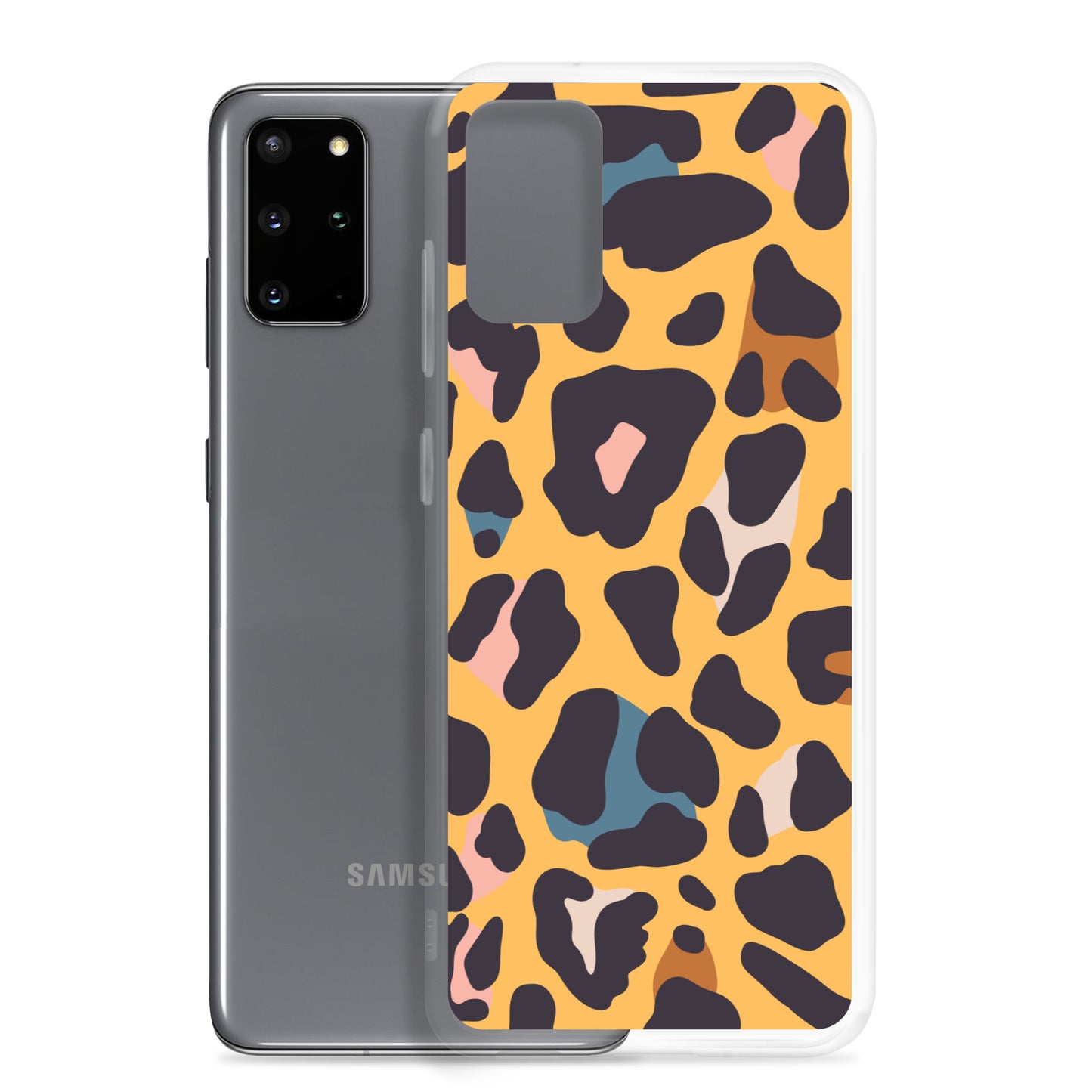 abstract Samsung phone case orange leopard print