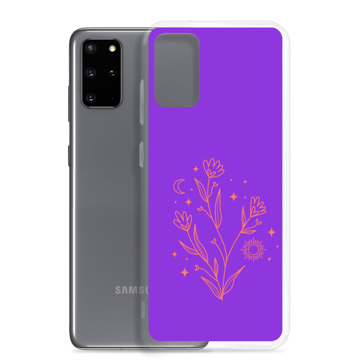 abstract Samsung phone case with purple Bg