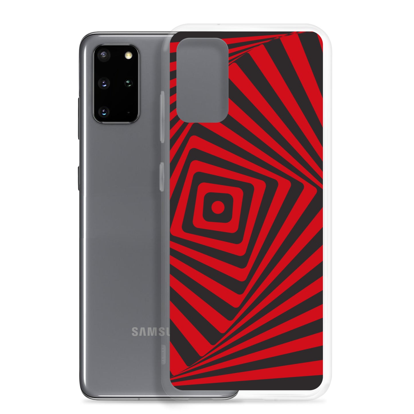 abstract Samsung phone case red and black maze