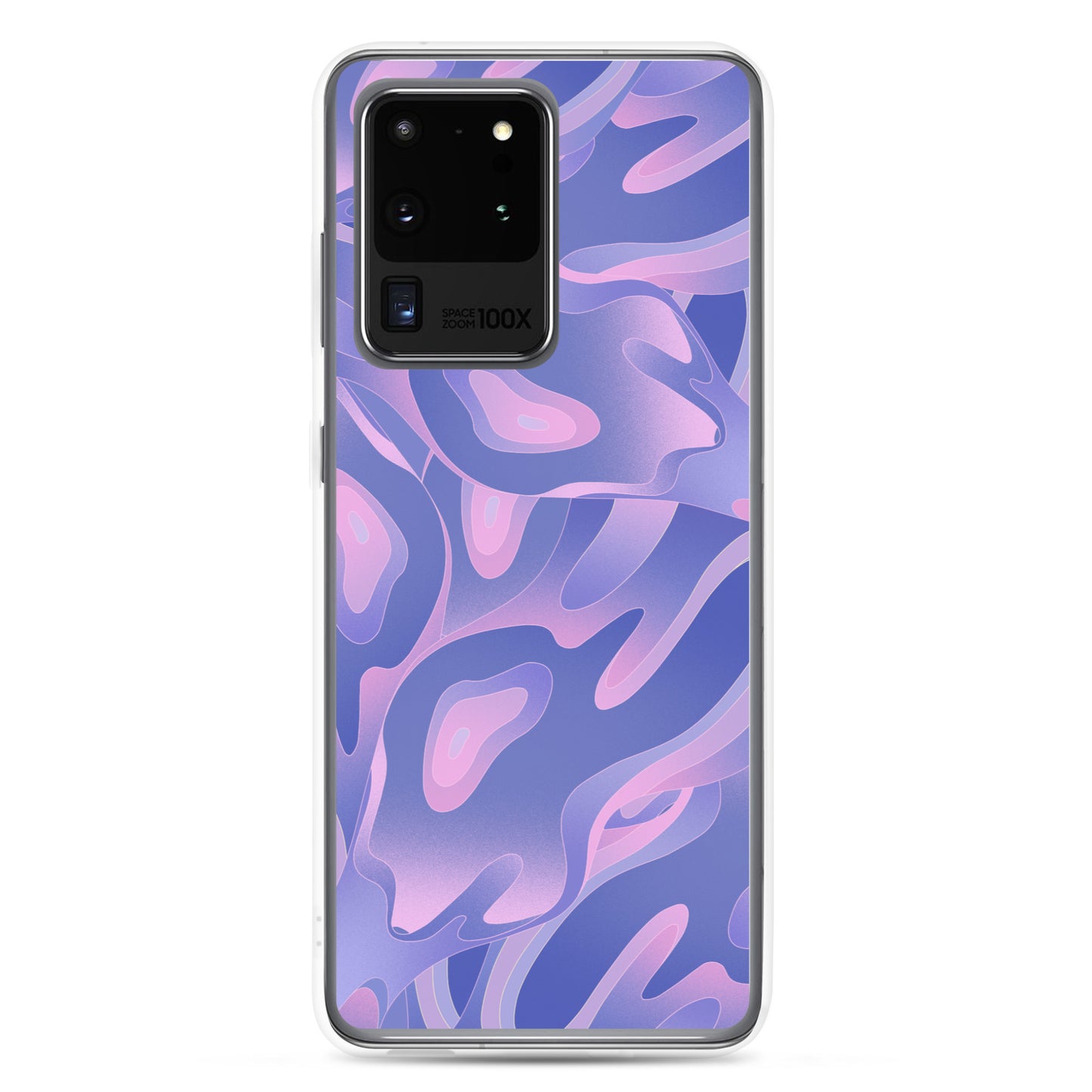 Abstract Samsung phone case, purple/violet waves