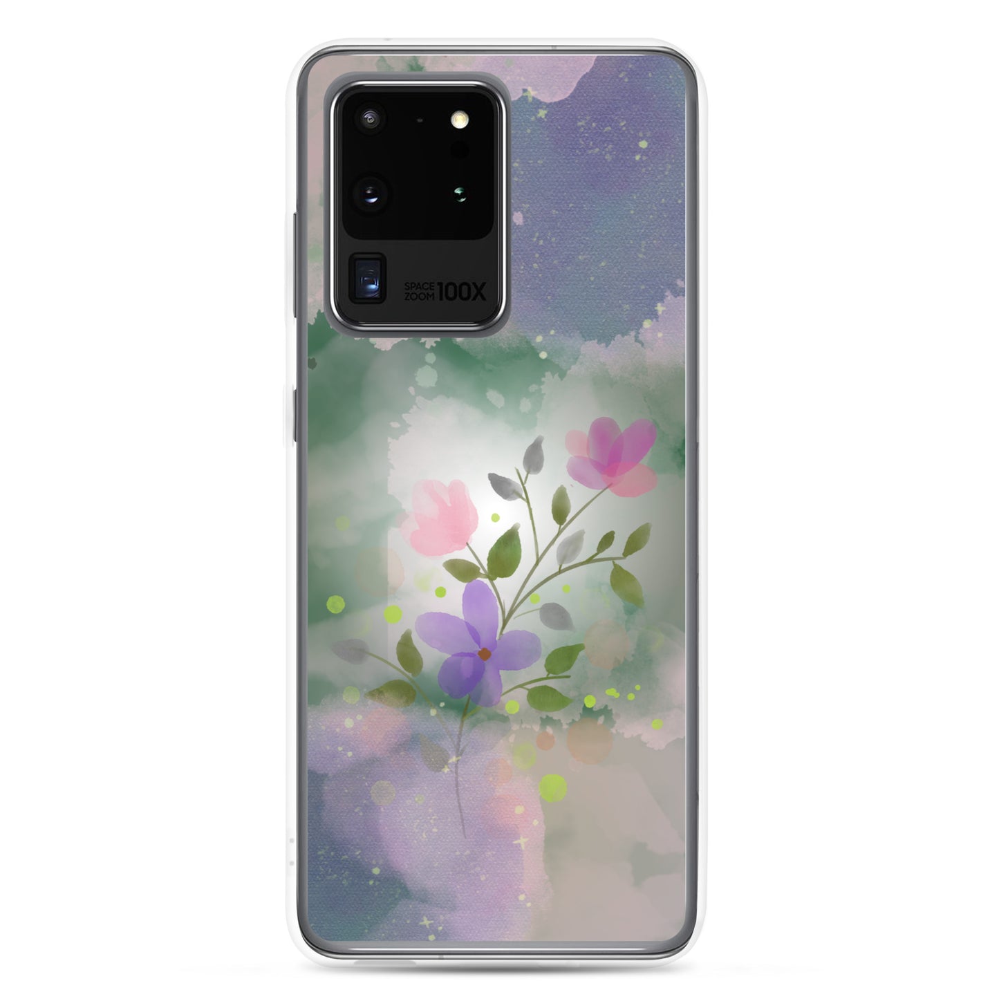 abstract Samsung phone case, flowers on mixed colour Bg