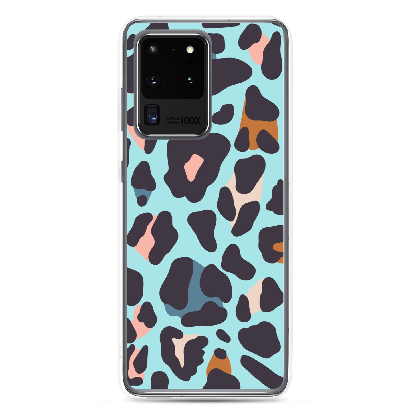 abstract Samsung phone case blue leopard print