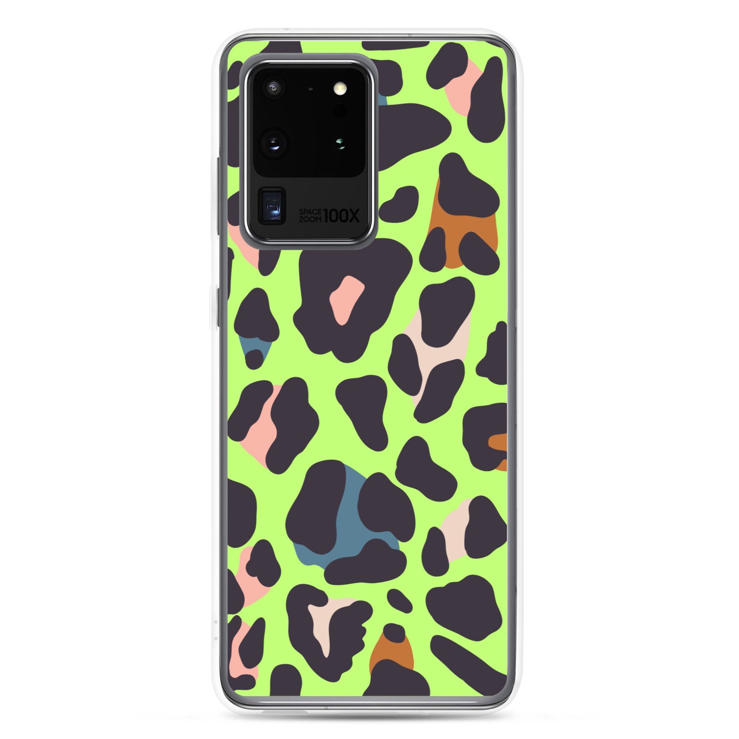 abstract Samsung phone case green leopard print