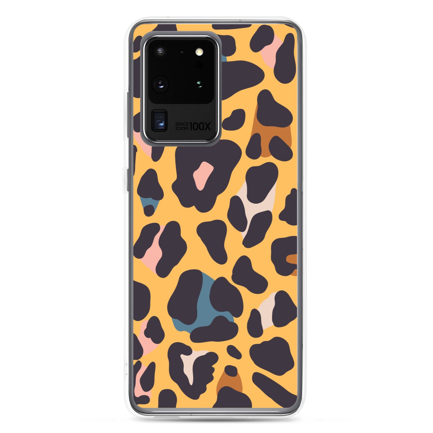 abstract Samsung phone case orange leopard print