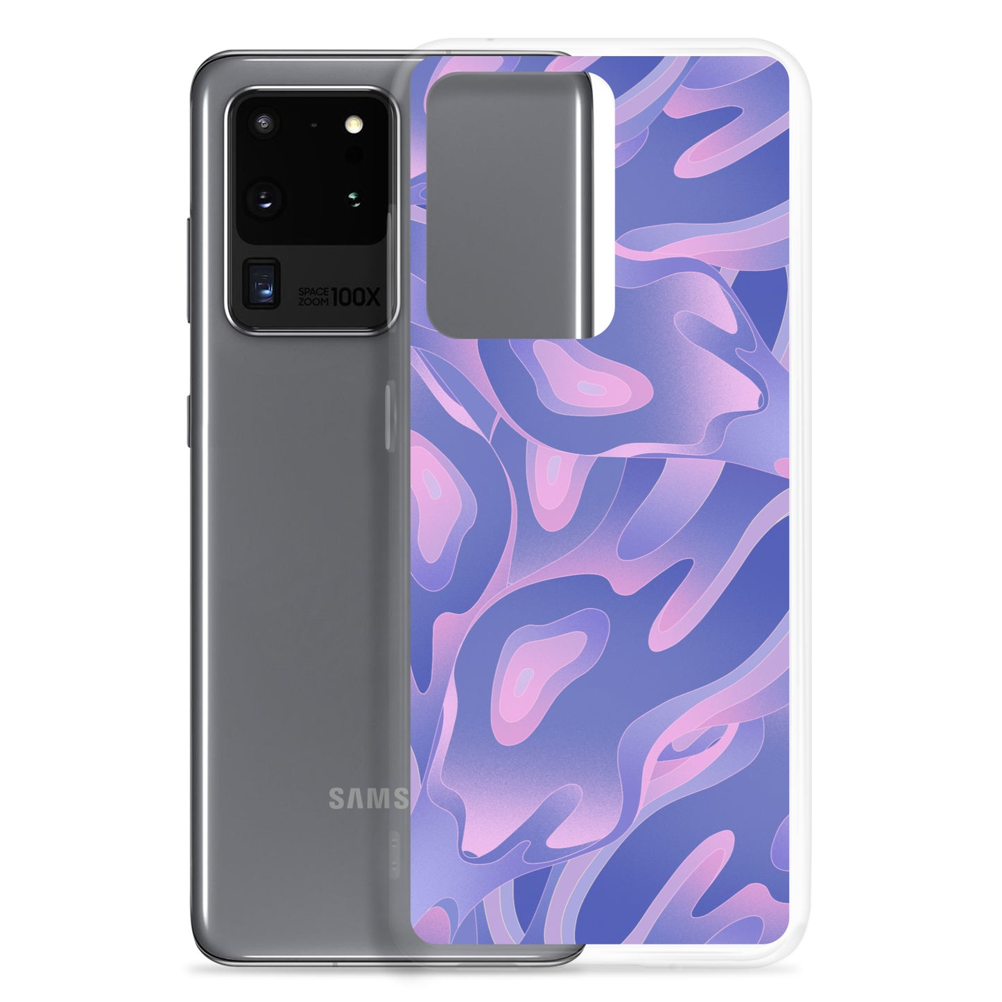 Abstract Samsung phone case, purple/violet waves