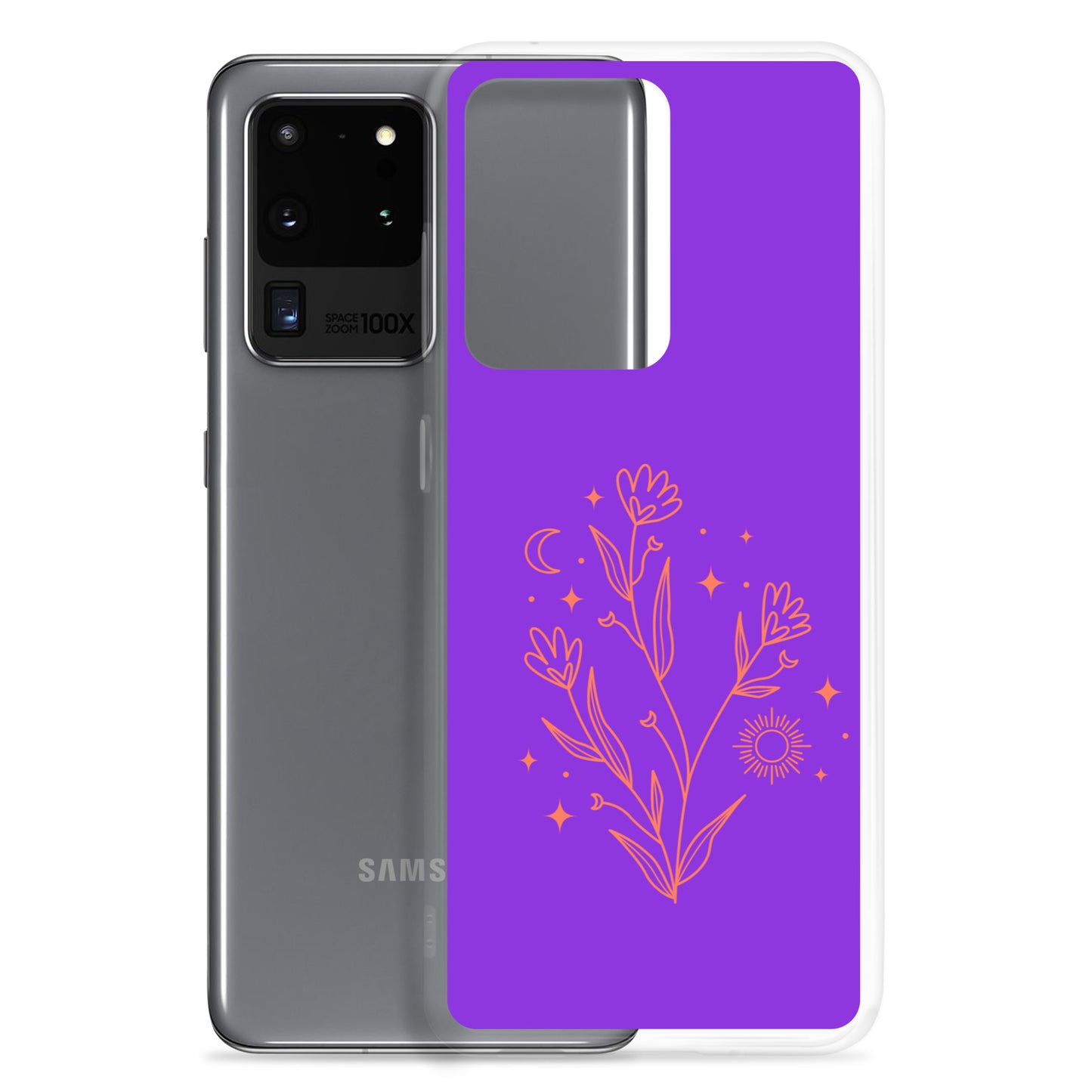 abstract Samsung phone case with purple Bg