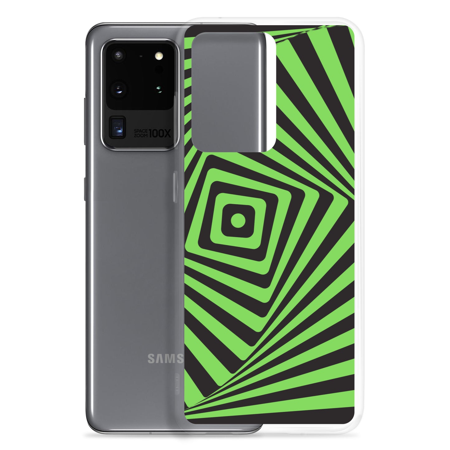 abstract Samsung phone case black and green maze