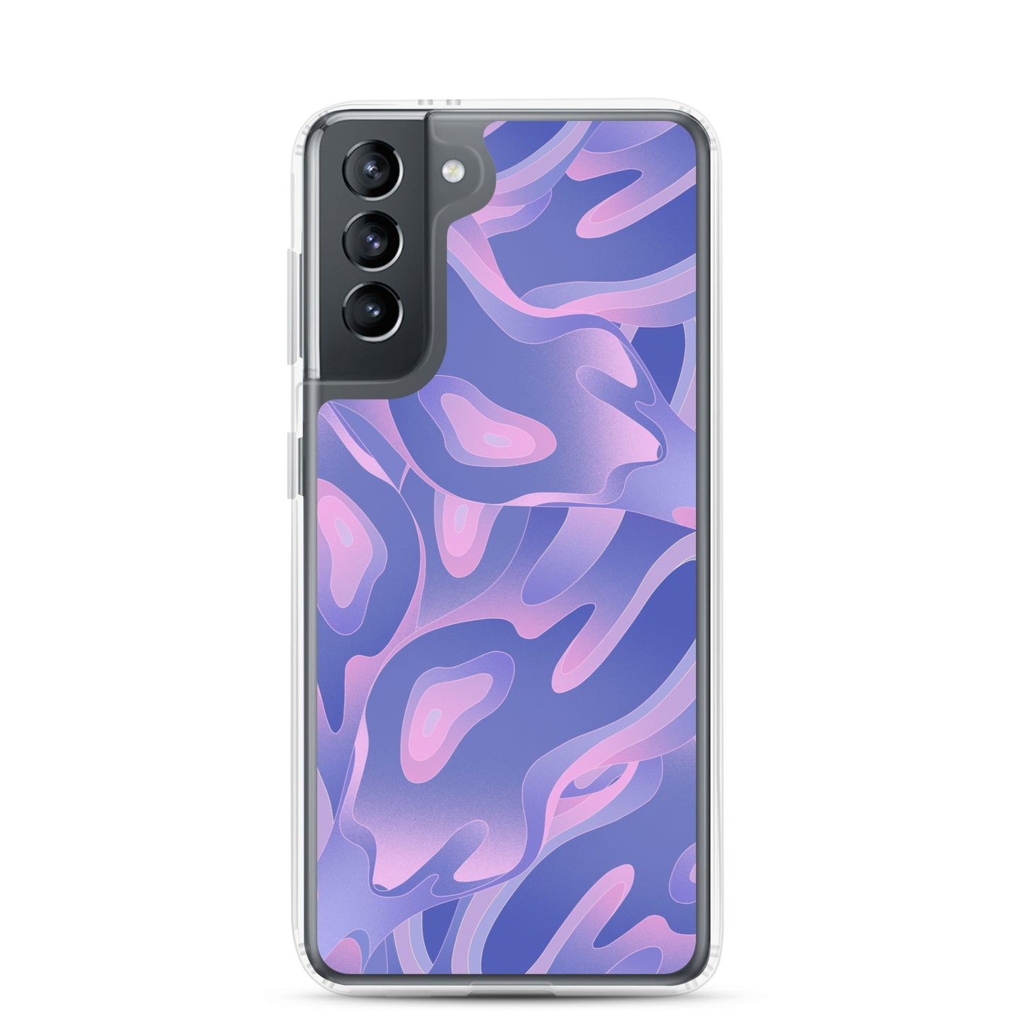 Abstract Samsung phone case, purple/violet waves