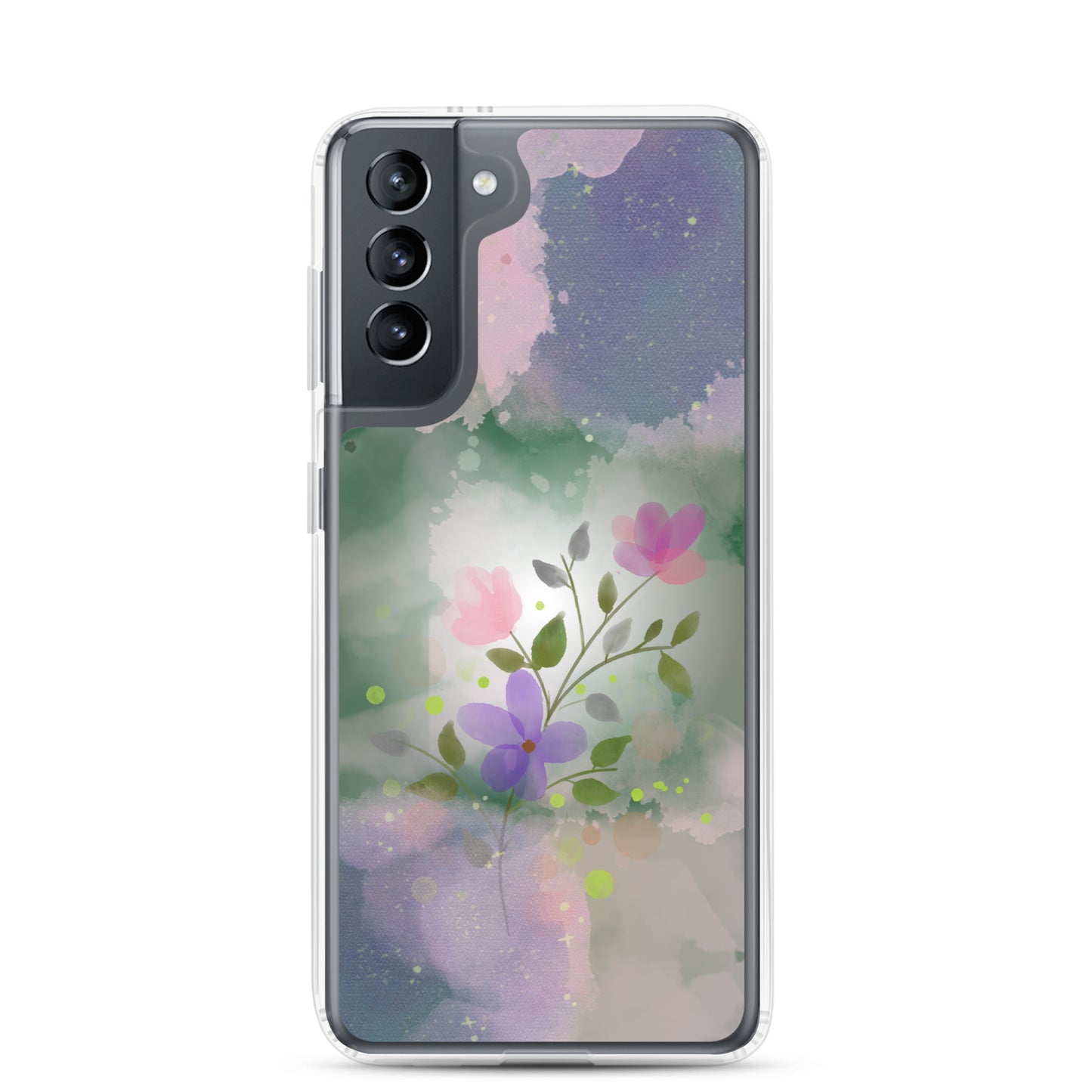 abstract Samsung phone case, flowers on mixed colour Bg