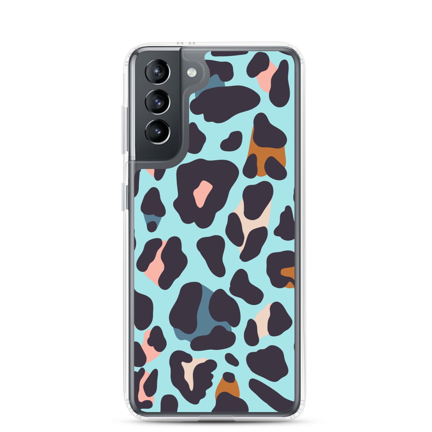 abstract Samsung phone case blue leopard print