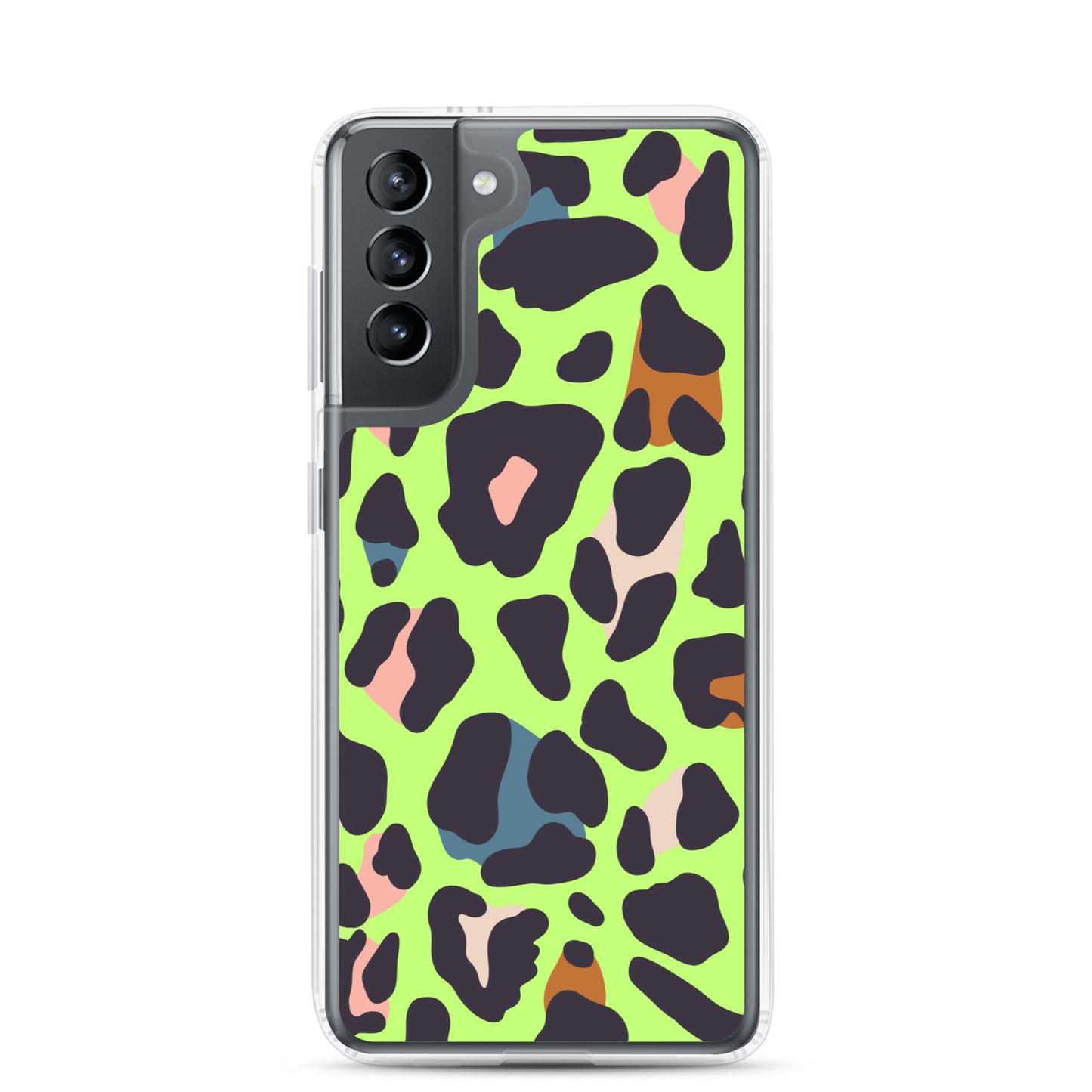 abstract Samsung phone case green leopard print