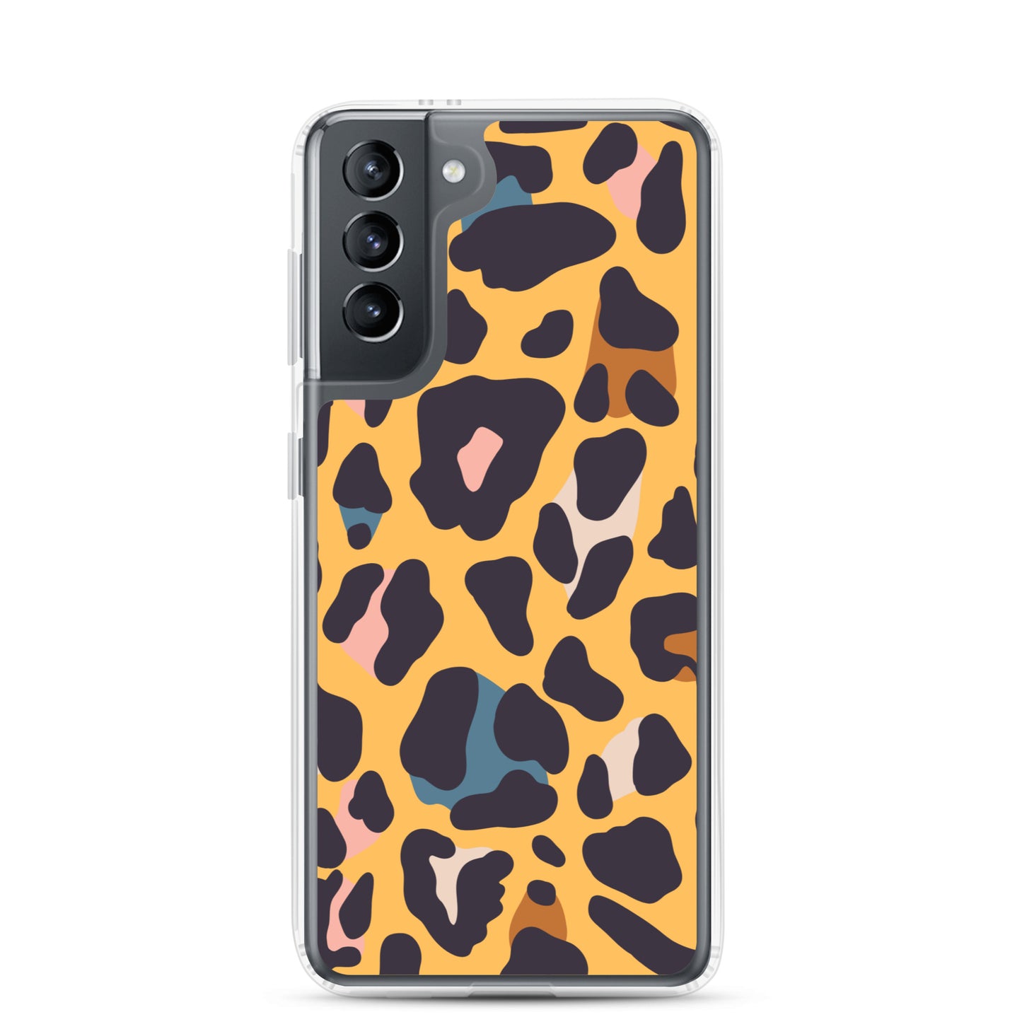 abstract Samsung phone case orange leopard print