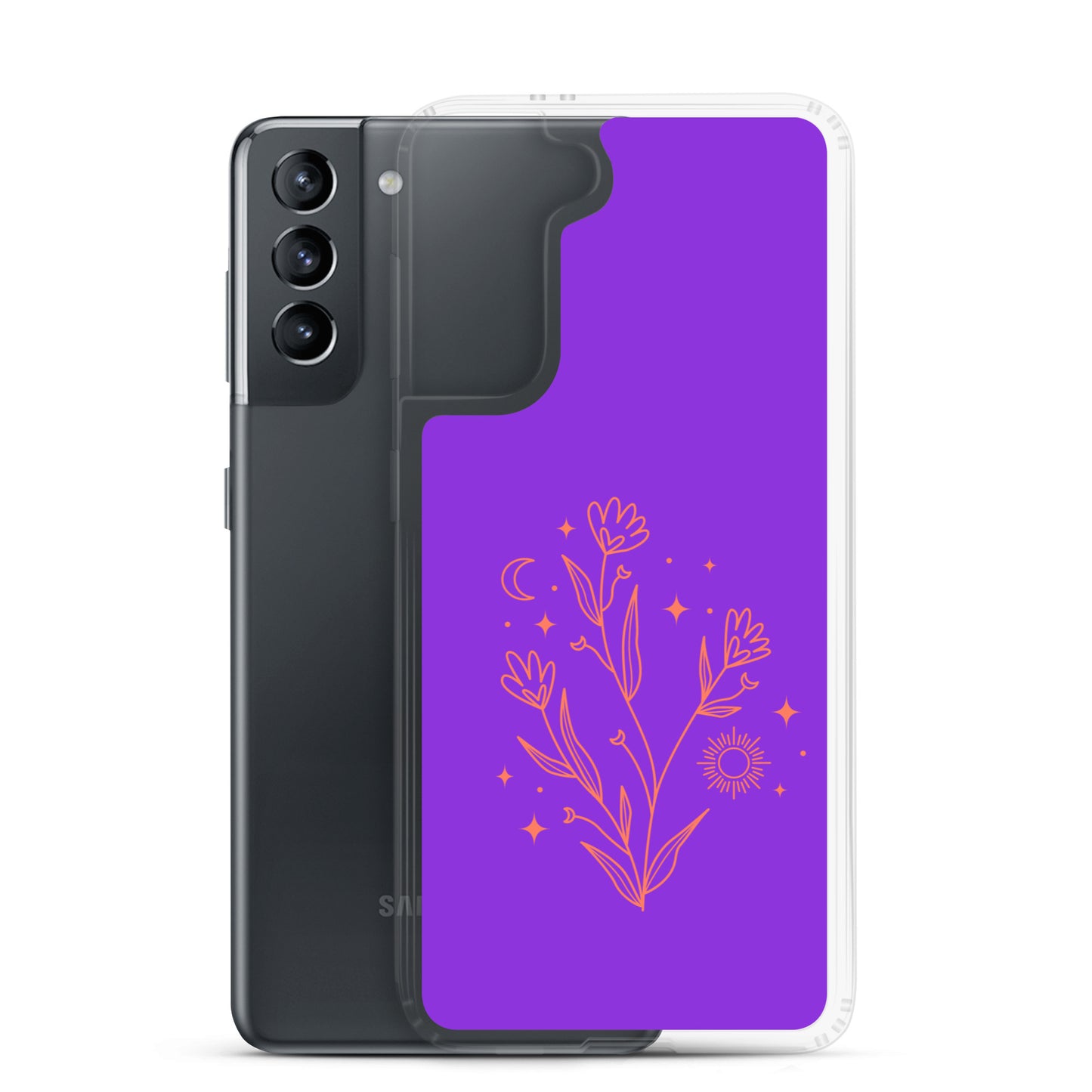 abstract Samsung phone case with purple Bg