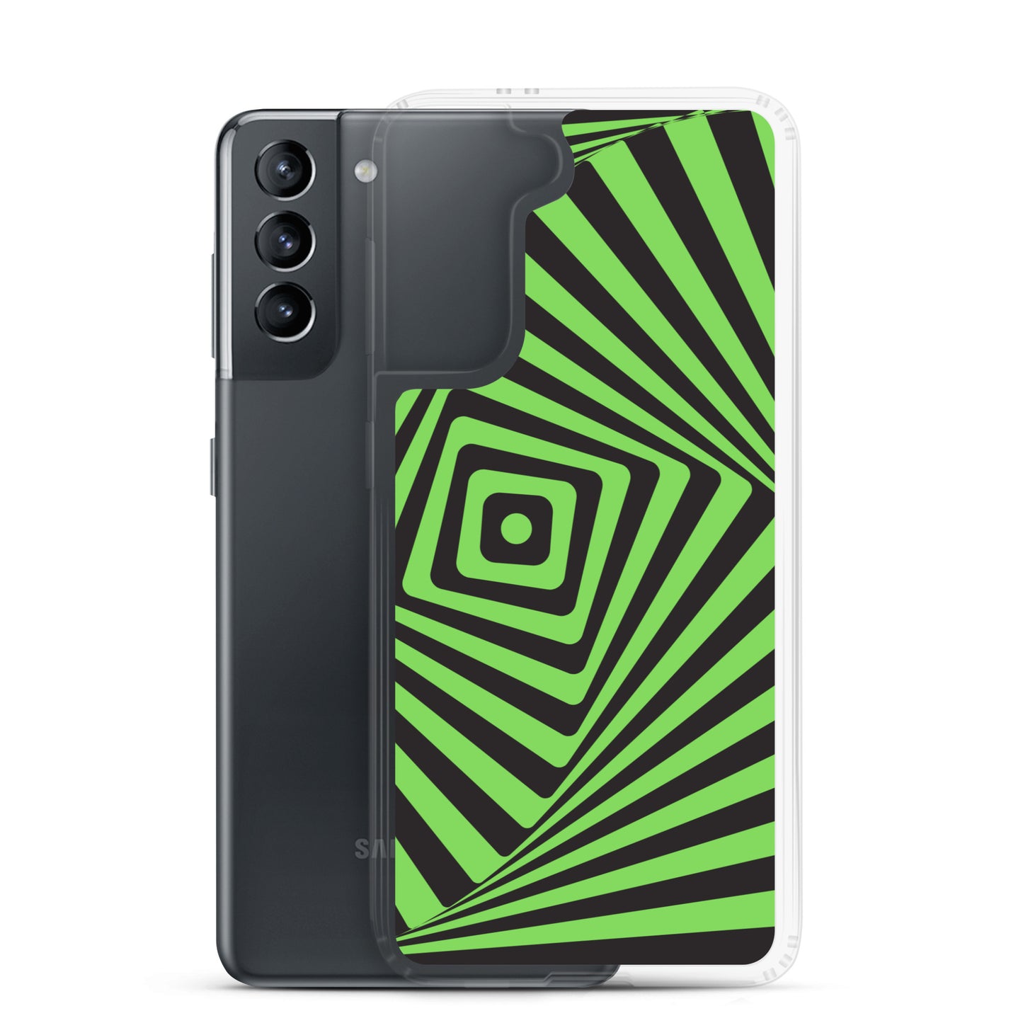 abstract Samsung phone case black and green maze