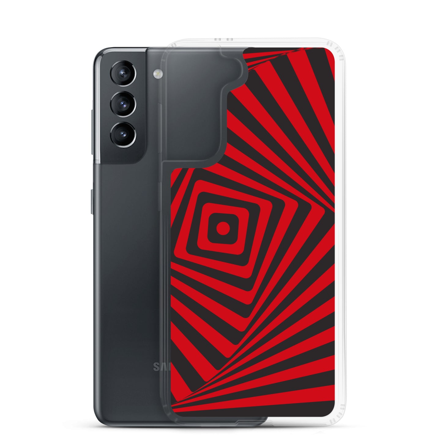 abstract Samsung phone case red and black maze