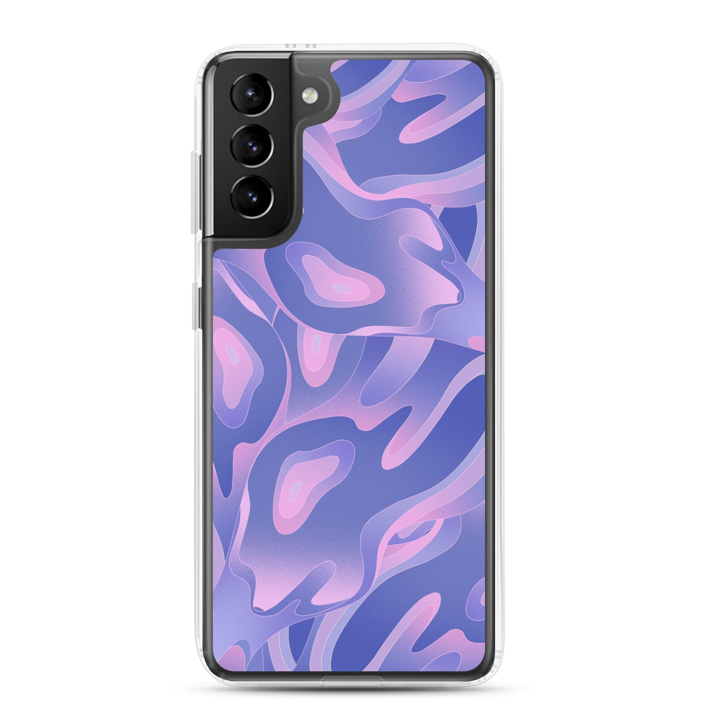 Abstract Samsung phone case, purple/violet waves