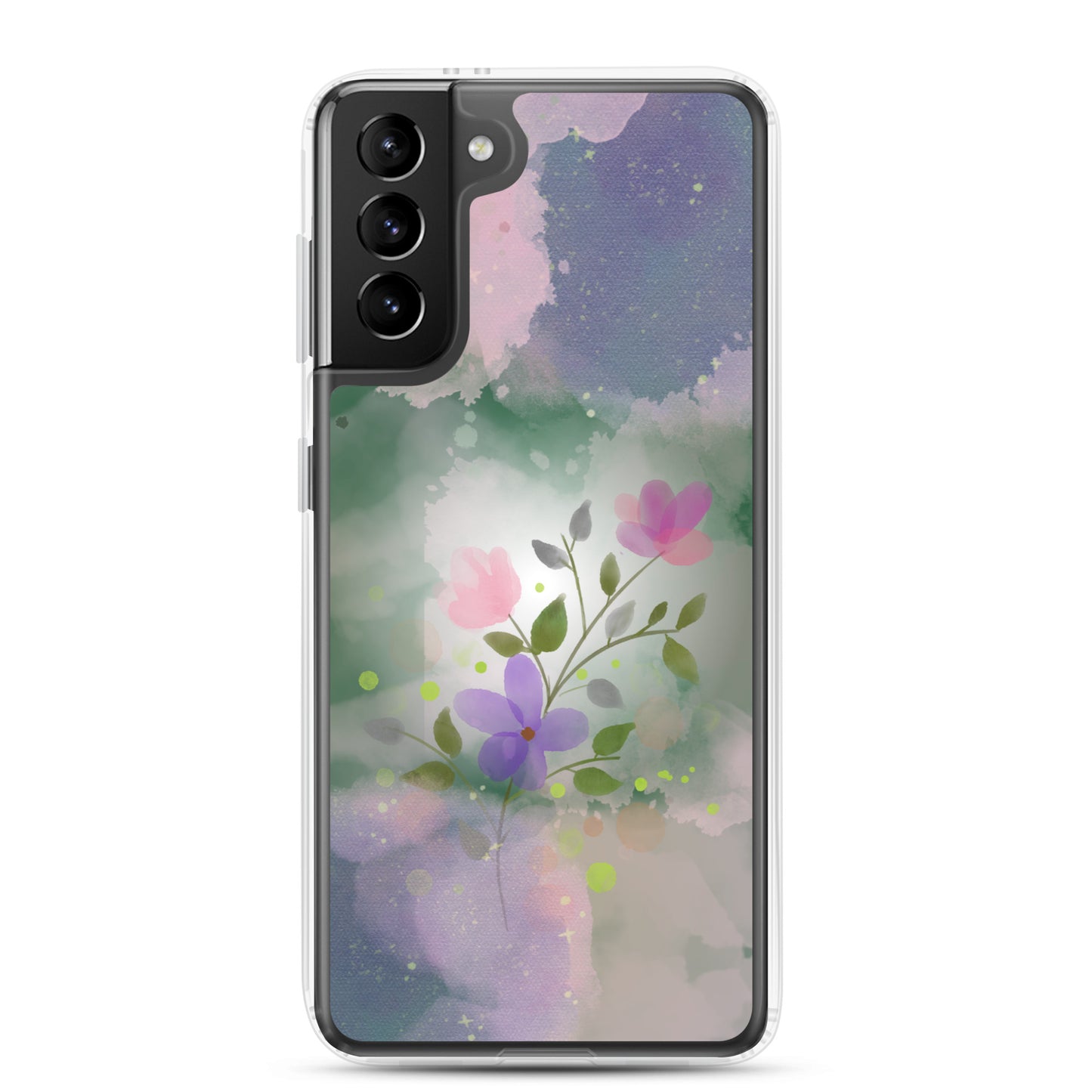 abstract Samsung phone case, flowers on mixed colour Bg