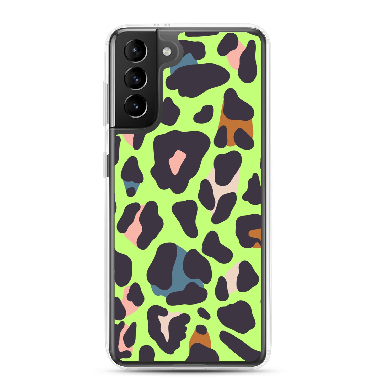 abstract Samsung phone case green leopard print