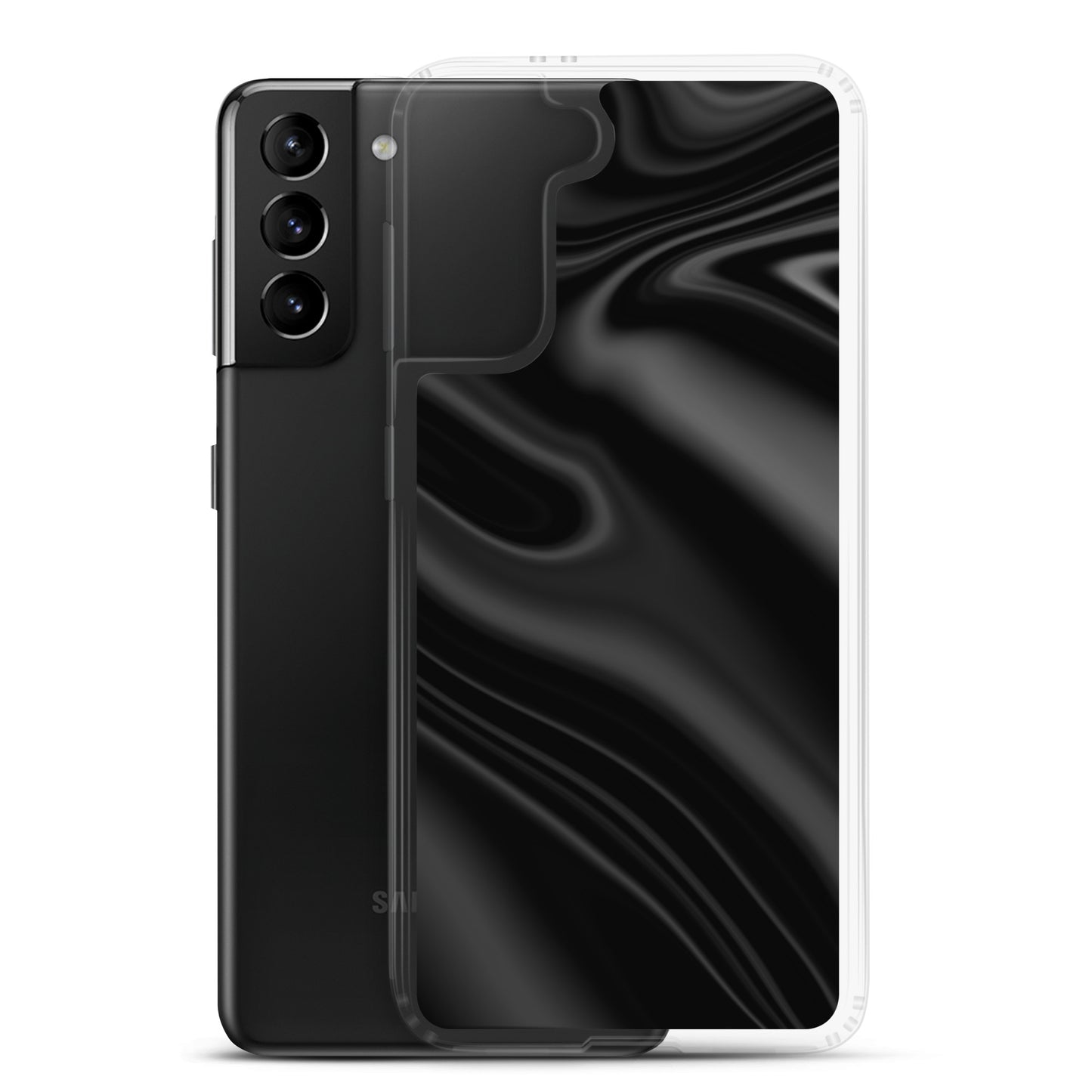 abstract Samsung phone case black waves