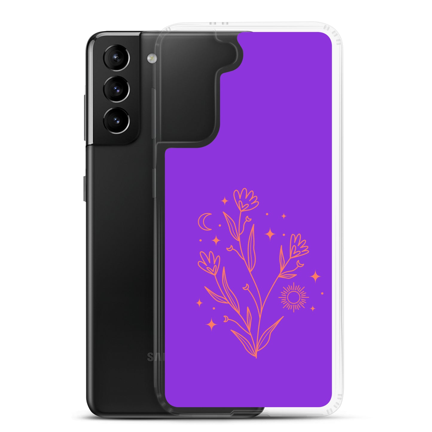 abstract Samsung phone case with purple Bg