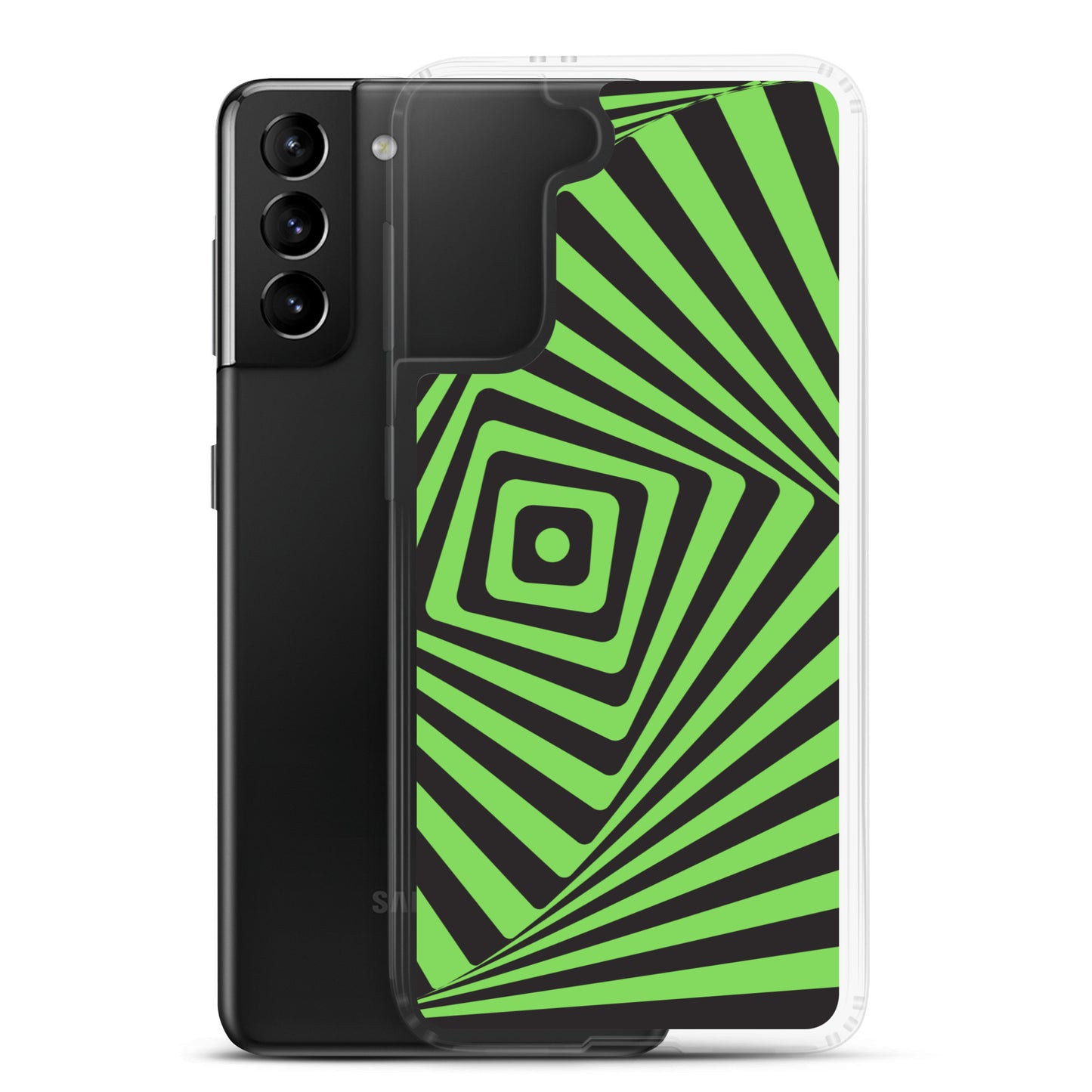 abstract Samsung phone case black and green maze