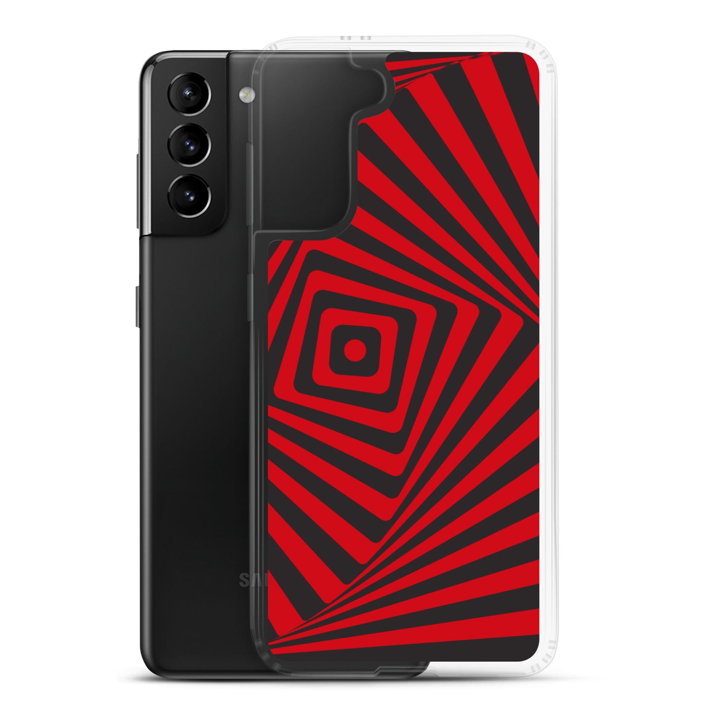 abstract Samsung phone case red and black maze