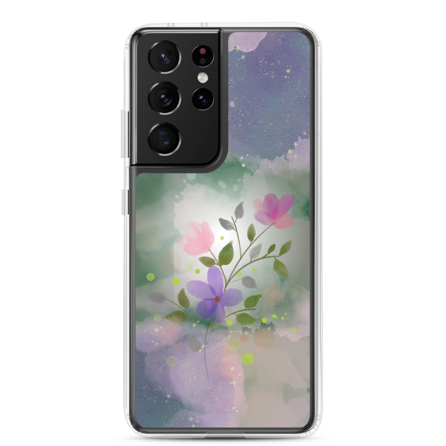 abstract Samsung phone case, flowers on mixed colour Bg