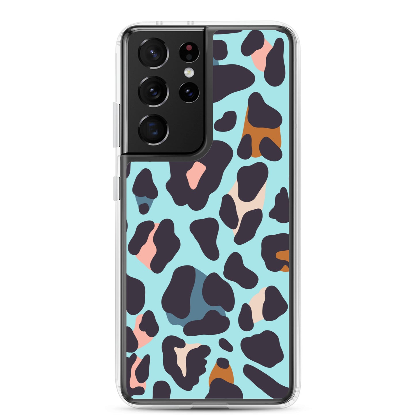 abstract Samsung phone case blue leopard print