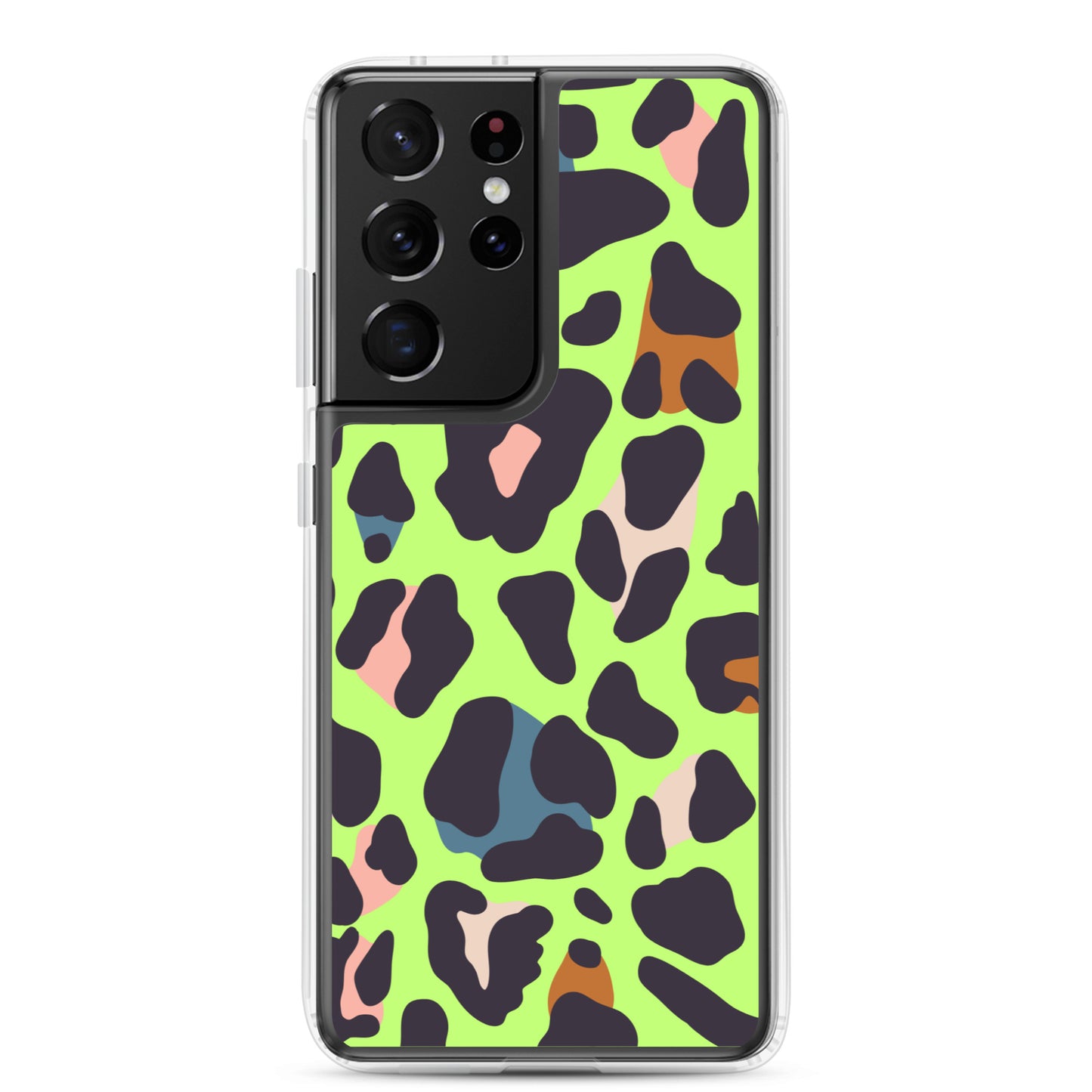 abstract Samsung phone case green leopard print