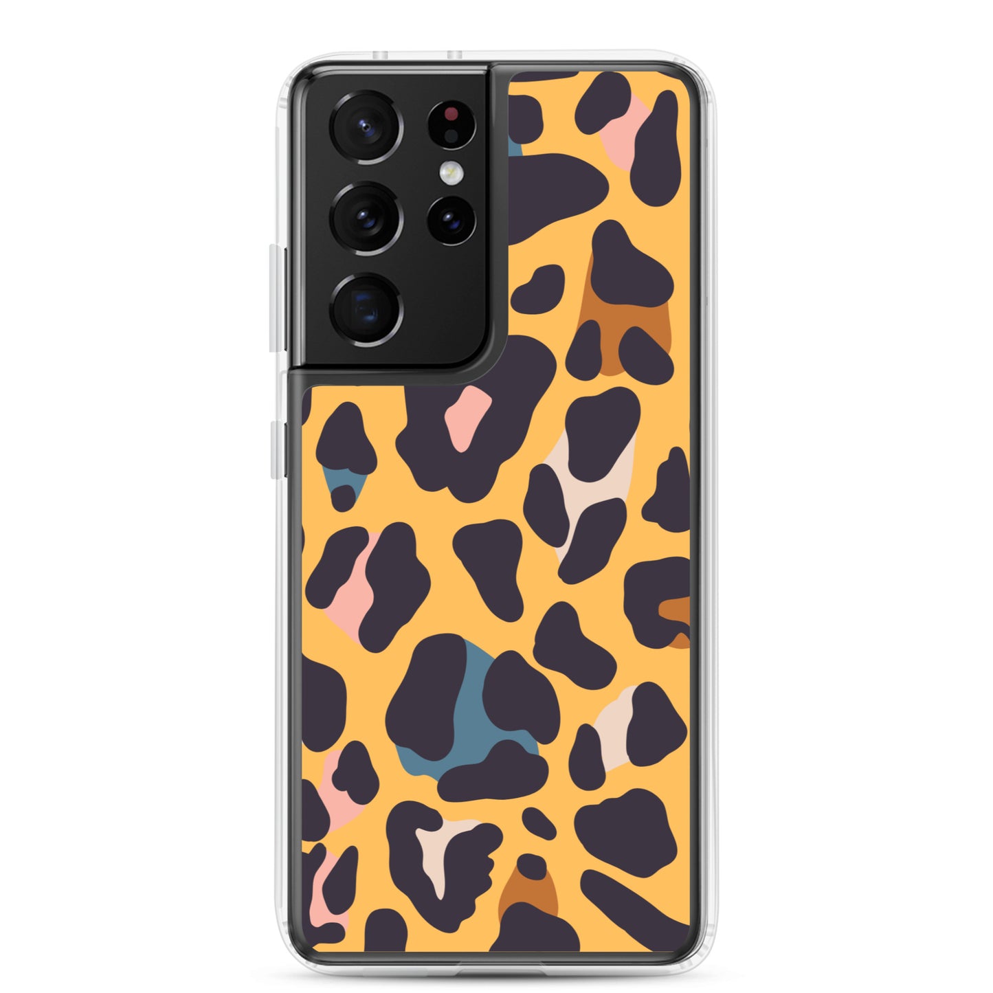 abstract Samsung phone case orange leopard print