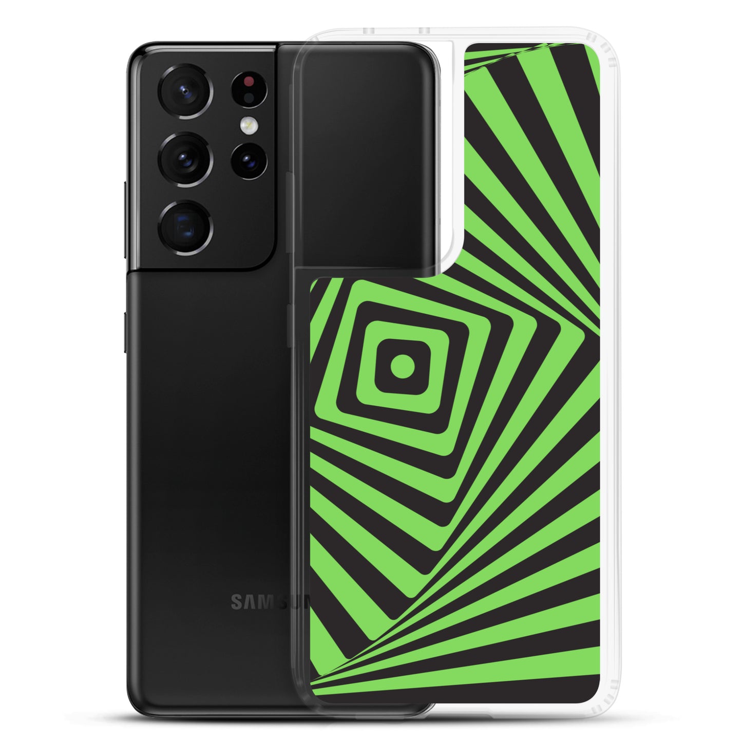 abstract Samsung phone case black and green maze