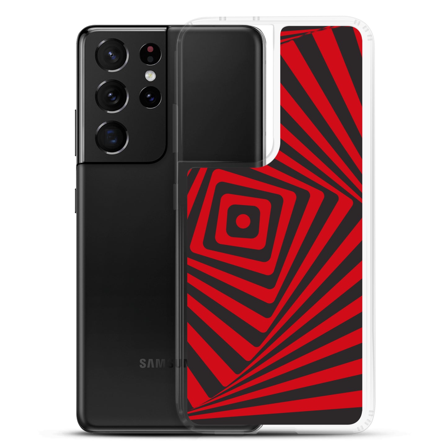 abstract Samsung phone case red and black maze