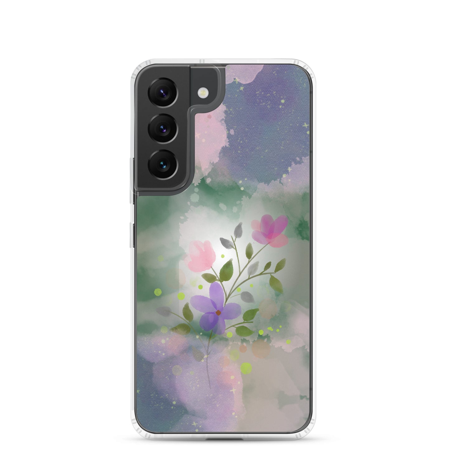 abstract Samsung phone case, flowers on mixed colour Bg